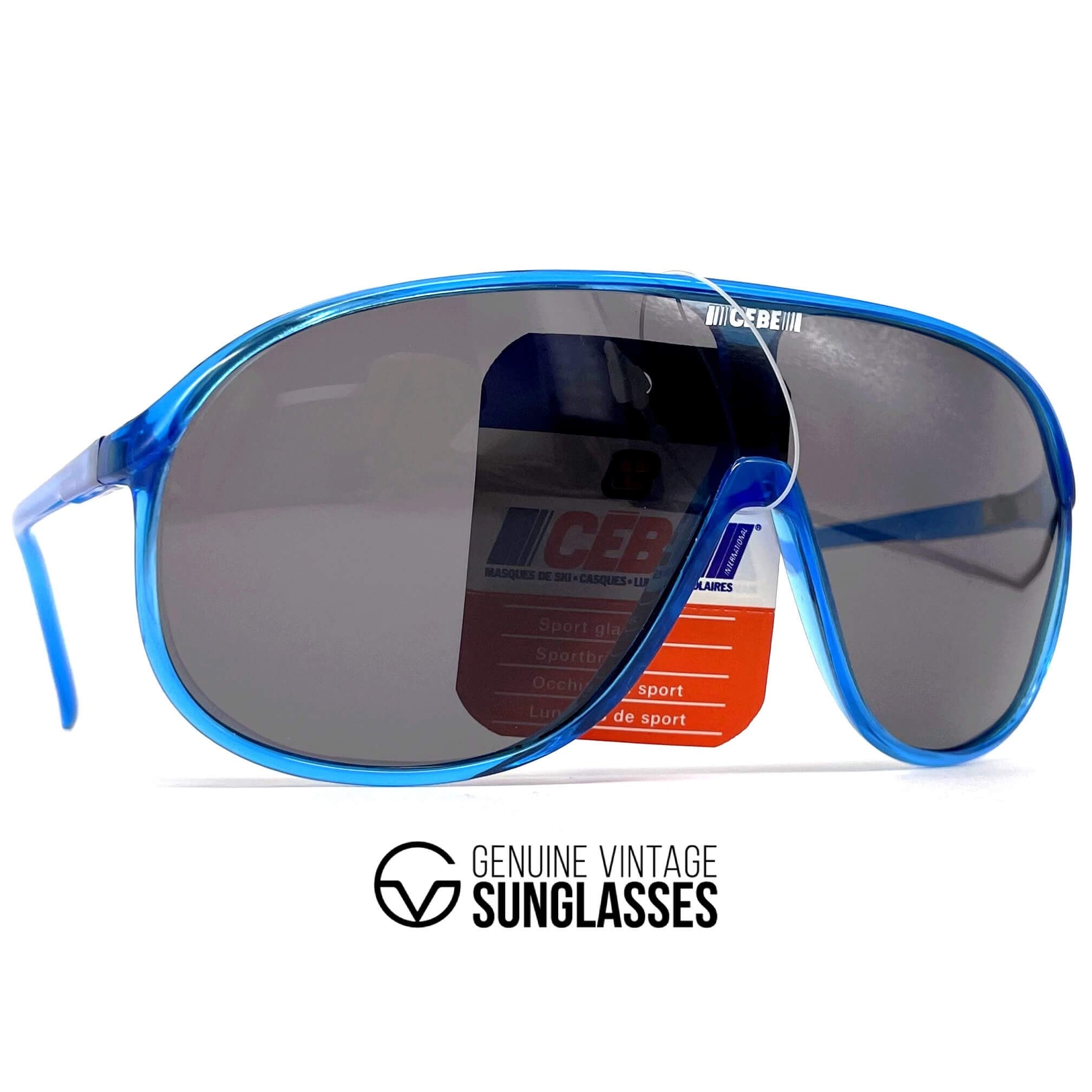 Vintage CEBE 1907 blue shield sports sunglasses
