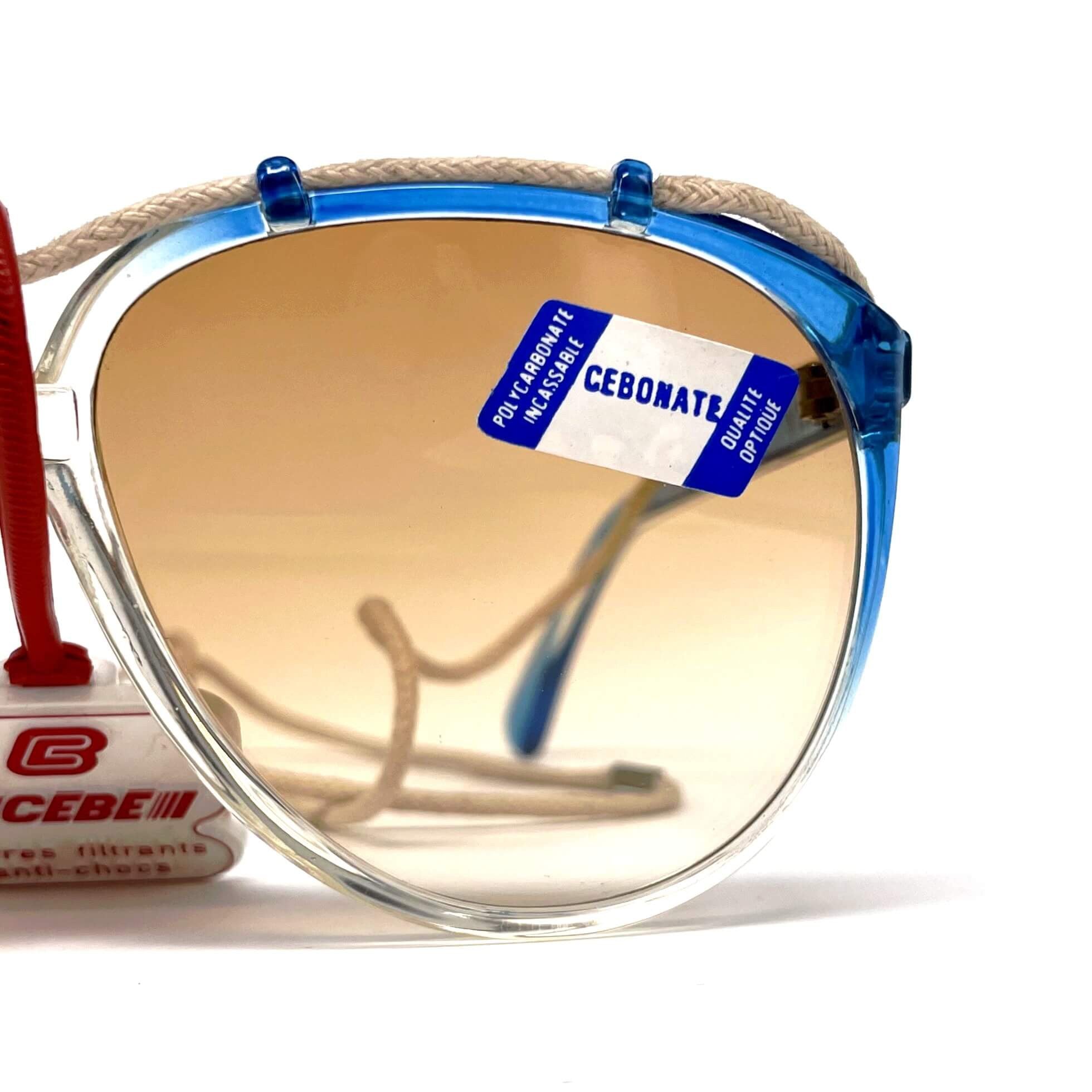 Vintage CEBE 1912 Cebonate blue crystal rare sports sunglasses