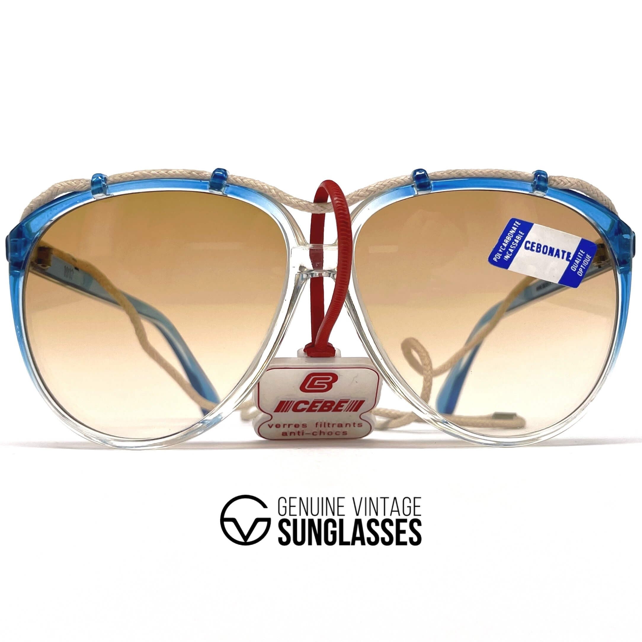 Vintage CEBE 1912 Cebonate blue crystal rare sports sunglasses