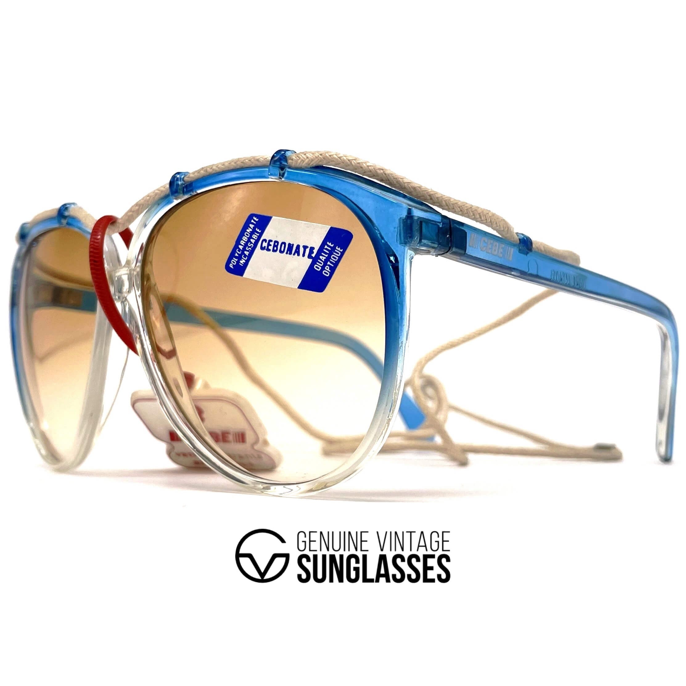 Vintage CEBE 1912 Cebonate blue crystal rare sports sunglasses
