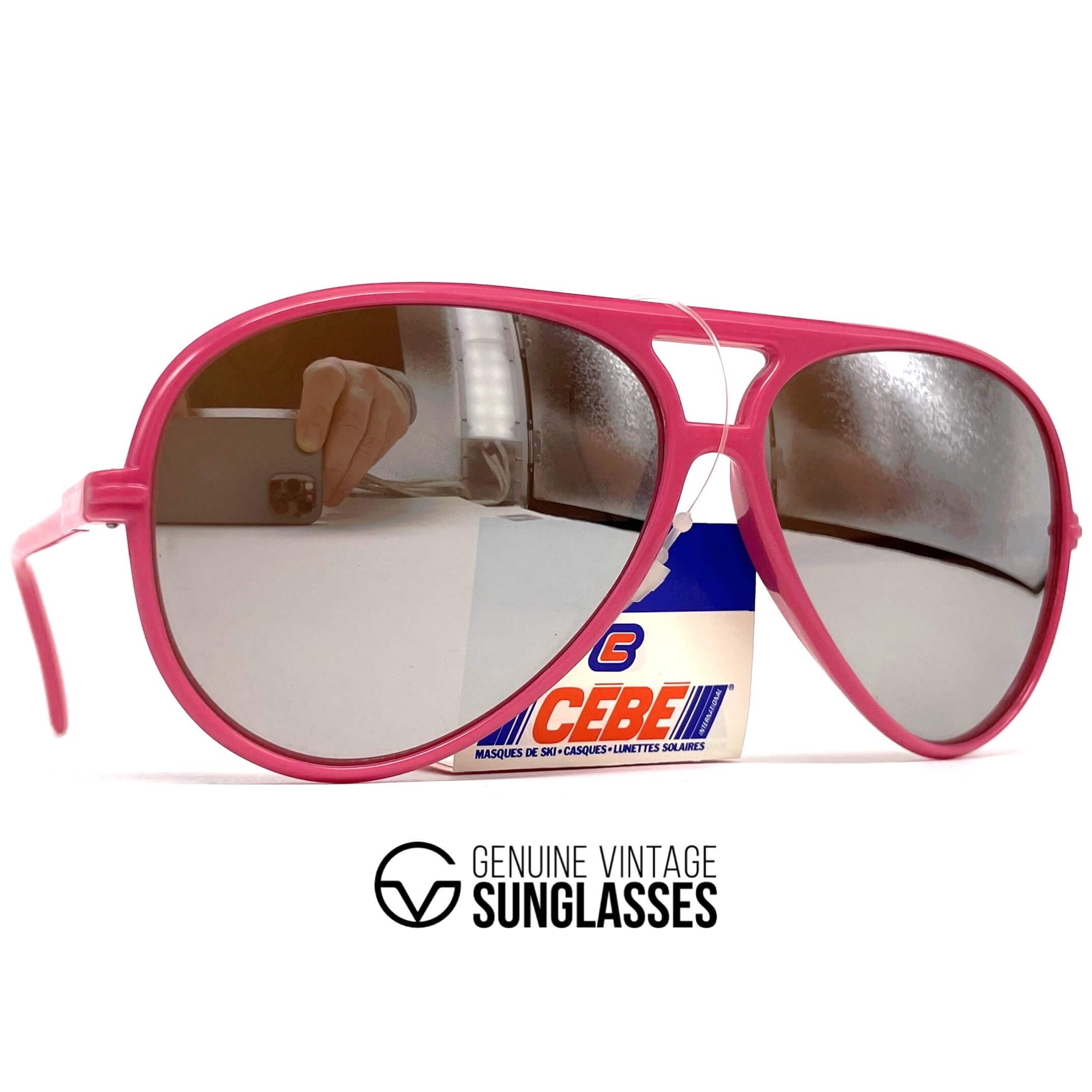 Vintage CEBE 1938 red full mirrored aviator sunglasses