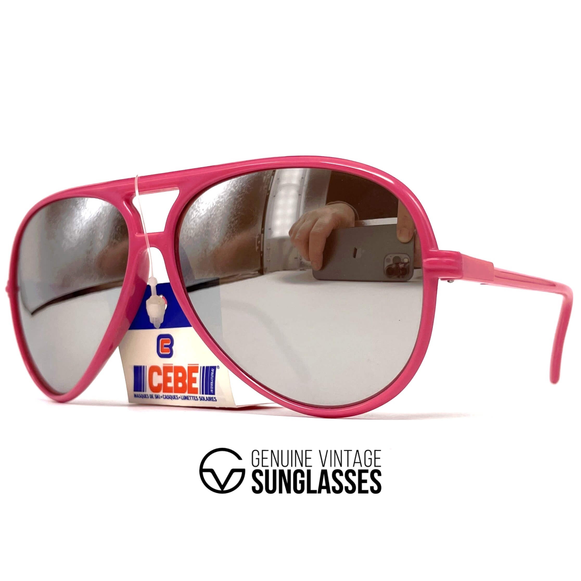 Vintage CEBE 1938 red full mirrored aviator sunglasses