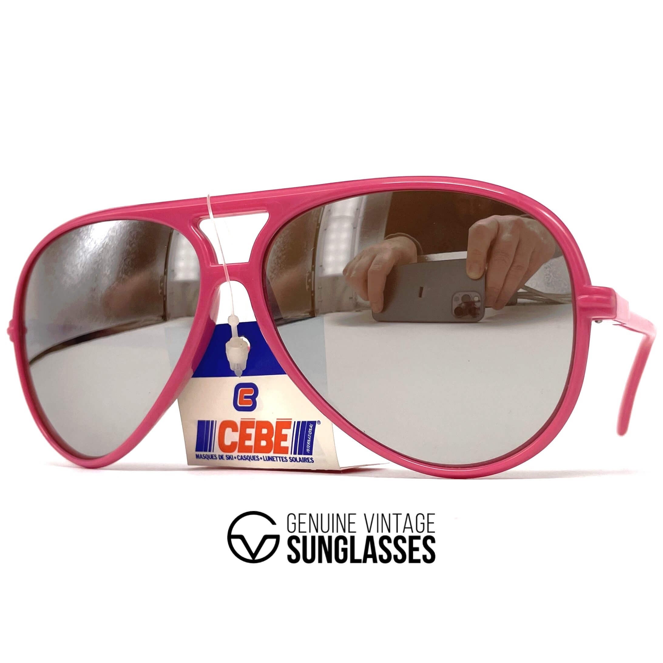 Vintage CEBE 1938 red full mirrored aviator sunglasses
