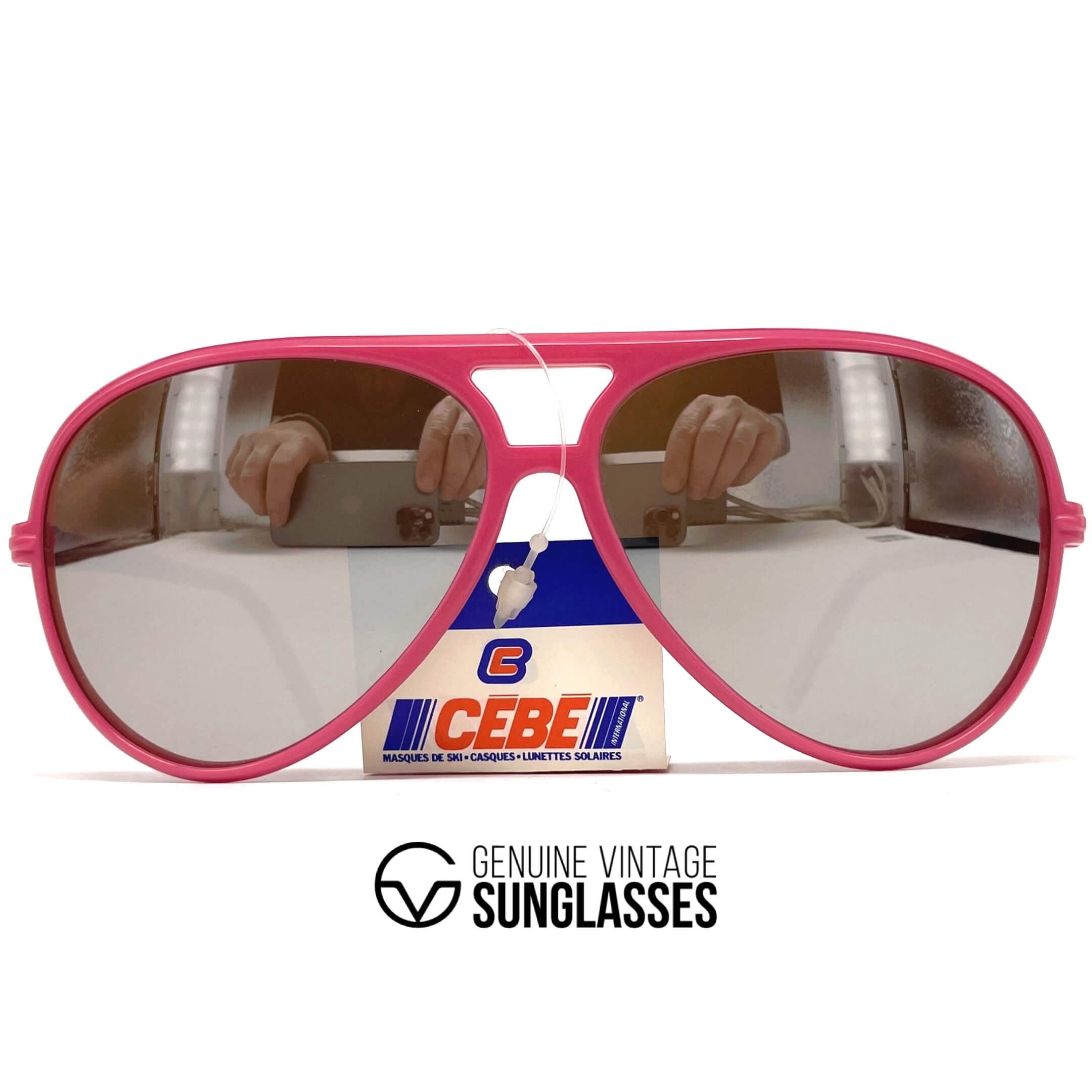 Vintage CEBE 1938 red full mirrored aviator sunglasses