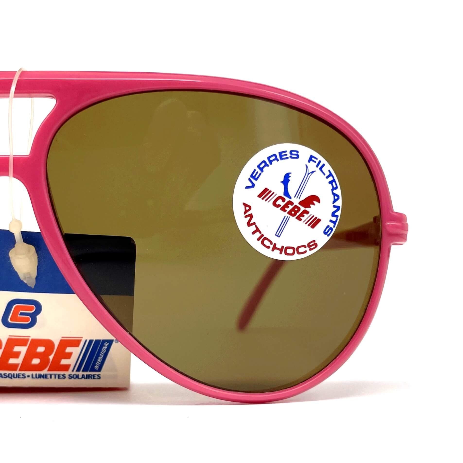 Vintage CEBE 1938 red tempered glass mineral aviator sunglasses