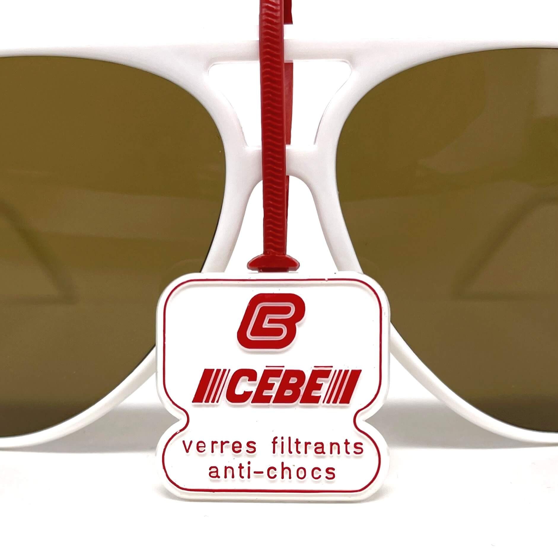 Vintage CEBE 1938 white tempered glass mineral aviator sunglasses