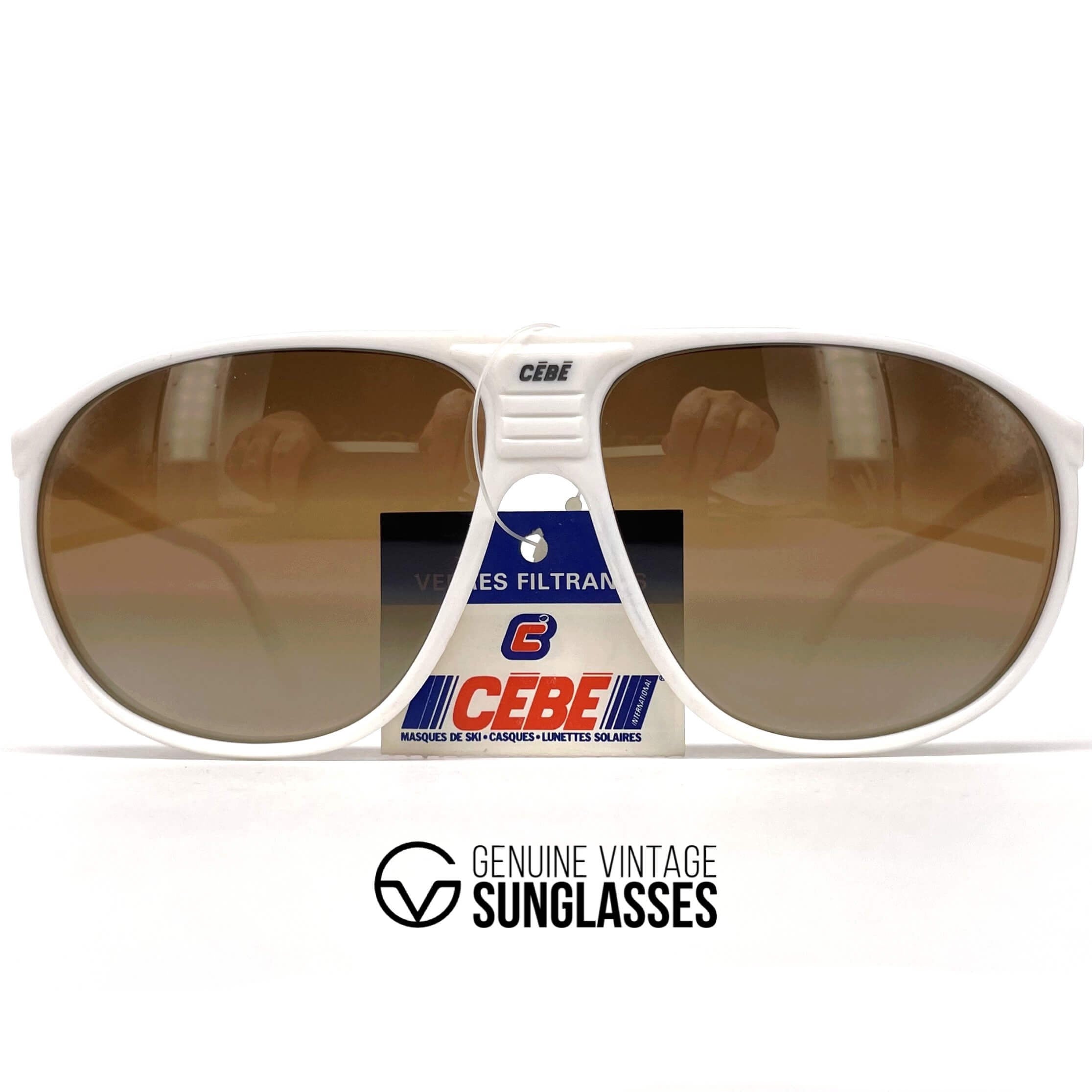Vintage CEBE 1941 white aviator designer sunglasses