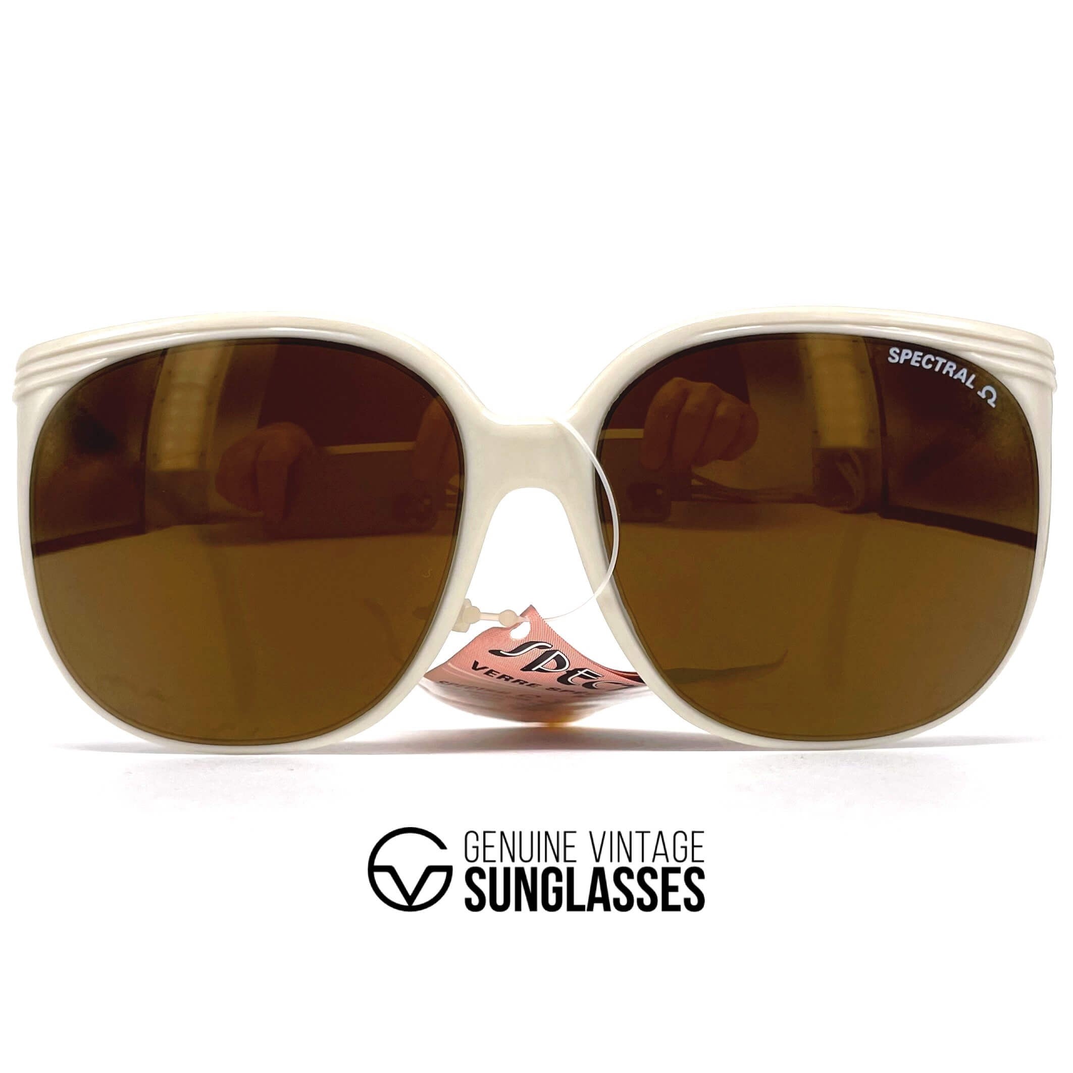 Vintage CEBE 1943 Spectral old white mirrored designer sunglasses