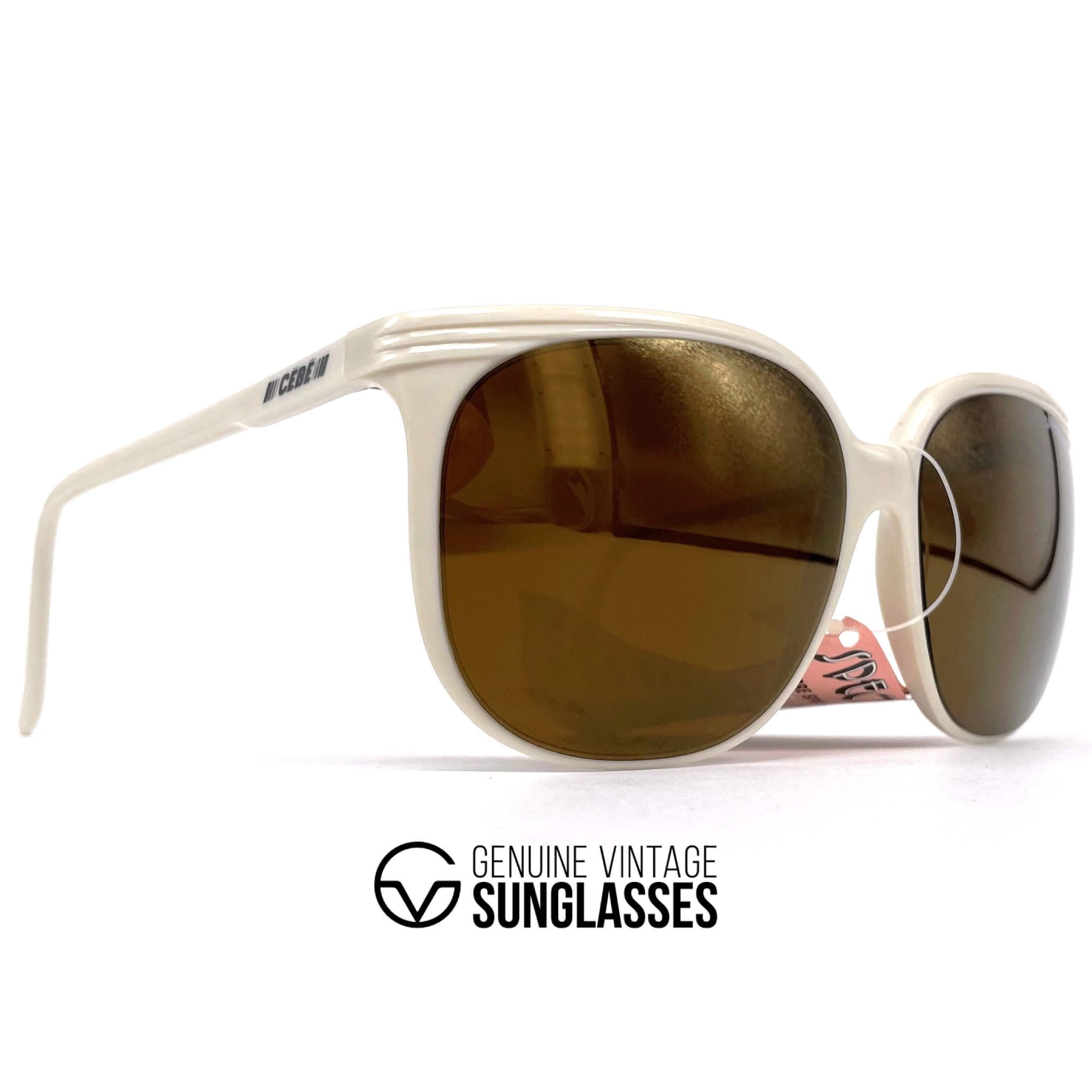 Vintage CEBE 1943 Spectral old white mirrored designer sunglasses