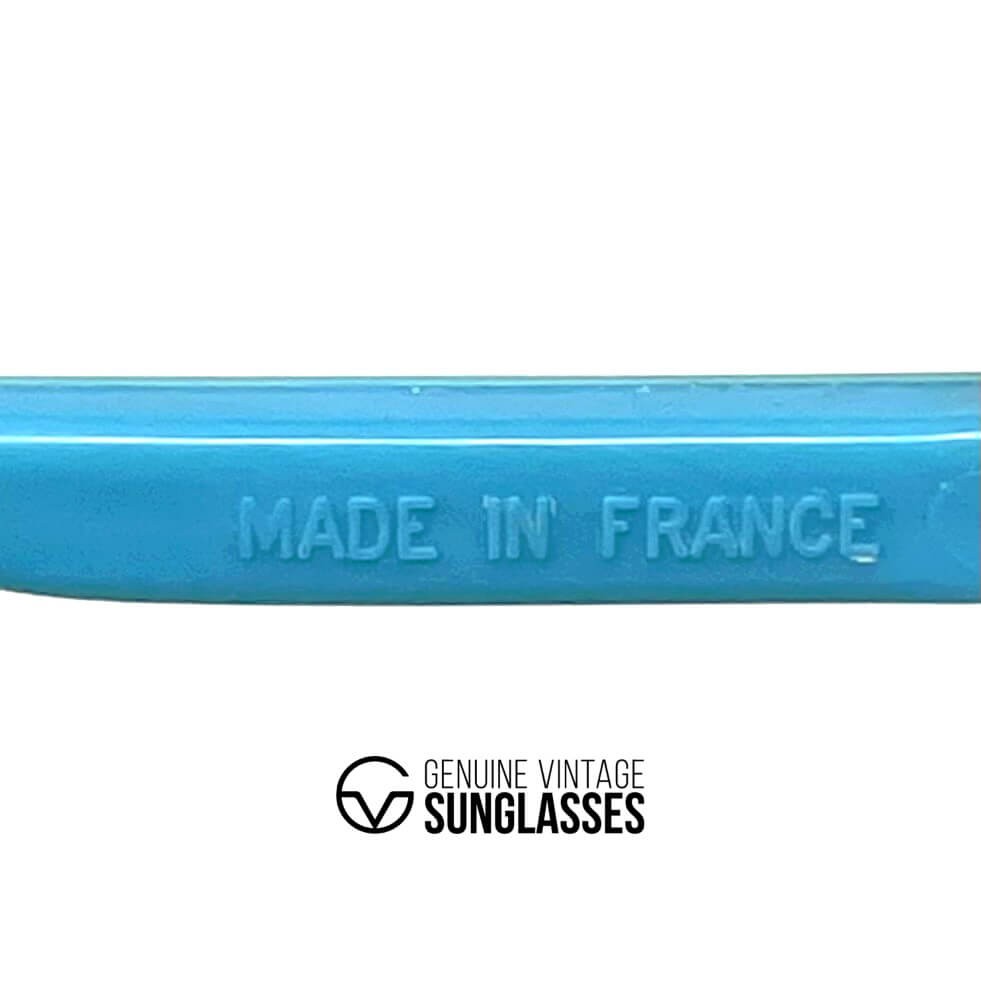 Vintage CEBE 1963 glacier blue round leather sports sunglasses