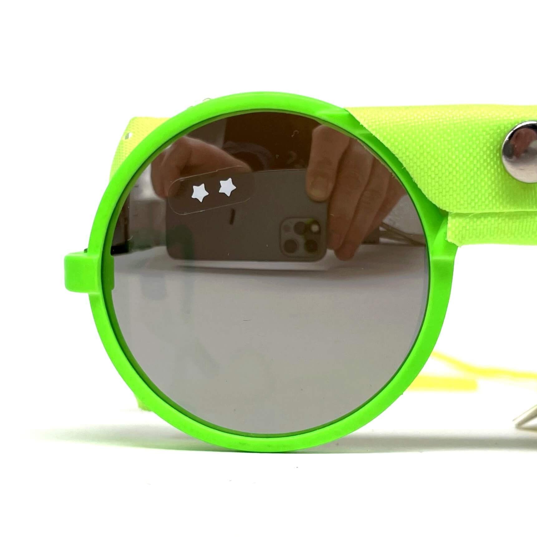 Vintage CEBE 1963 glacier green fluo mirrored sports sunglasses