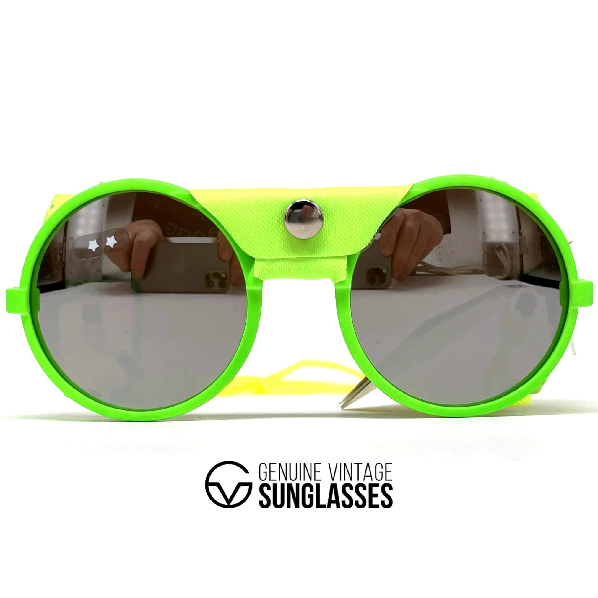 Vintage CEBE 1963 glacier green fluo mirrored sports sunglasses