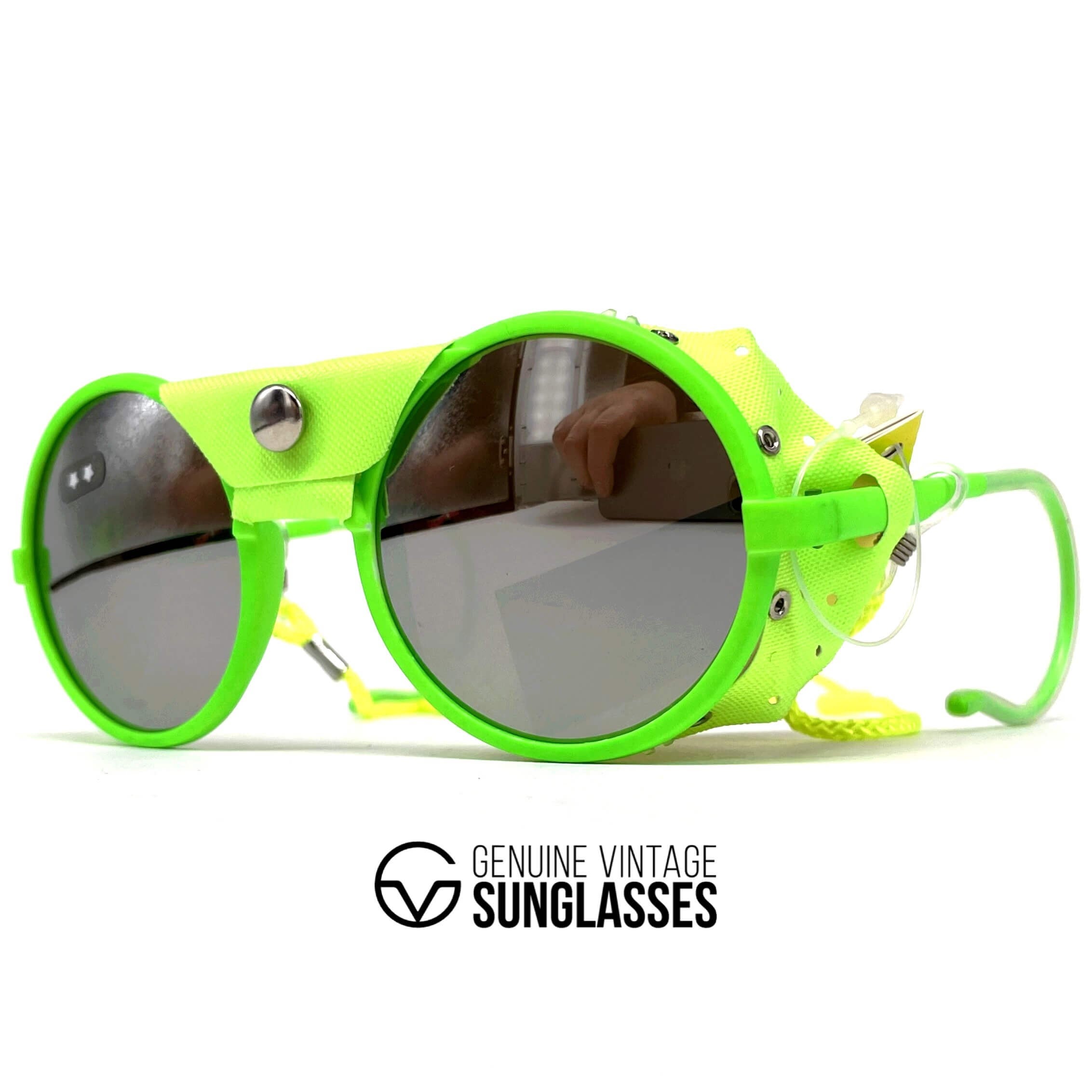 Vintage CEBE 1963 glacier green fluo mirrored sports sunglasses