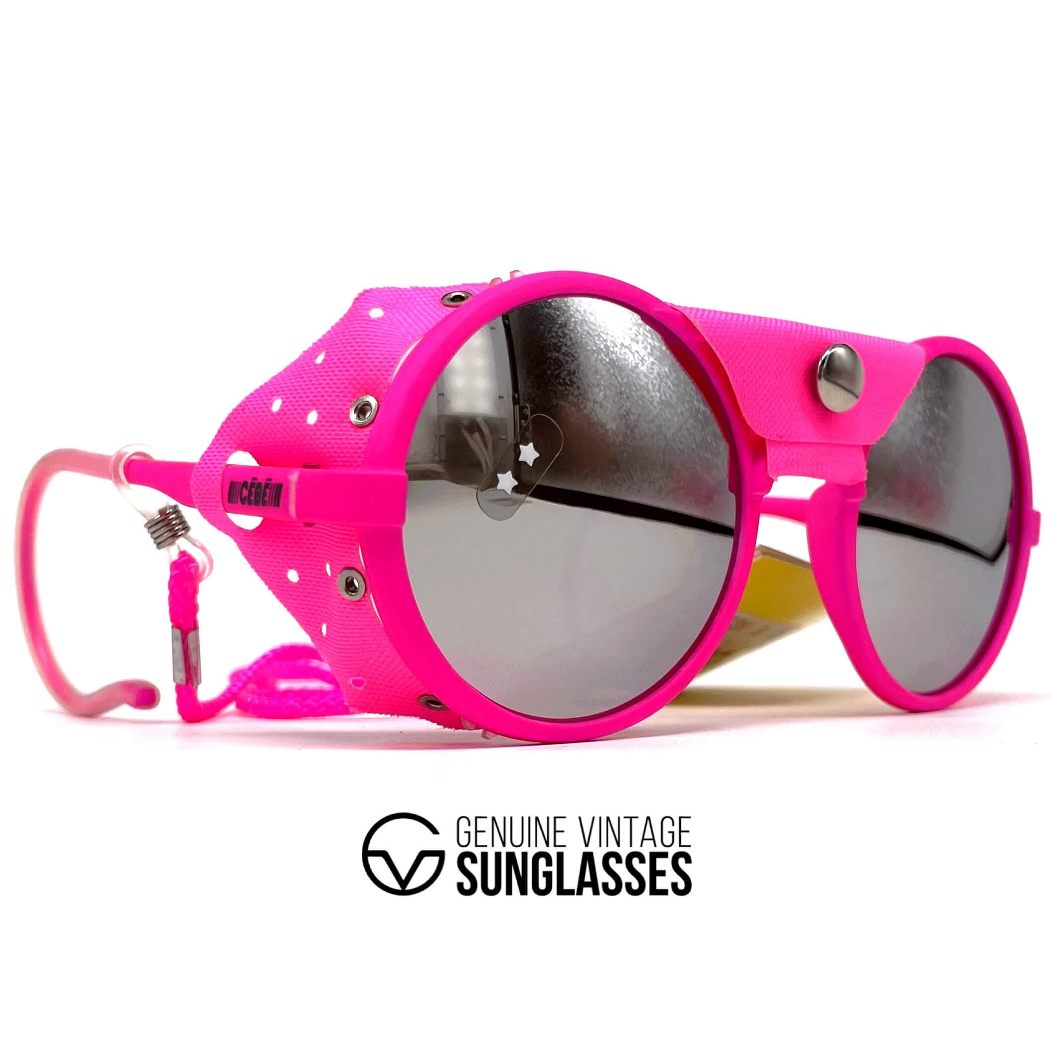 Vintage CEBE 1963 glacier pink fluo mirrored sports sunglasses