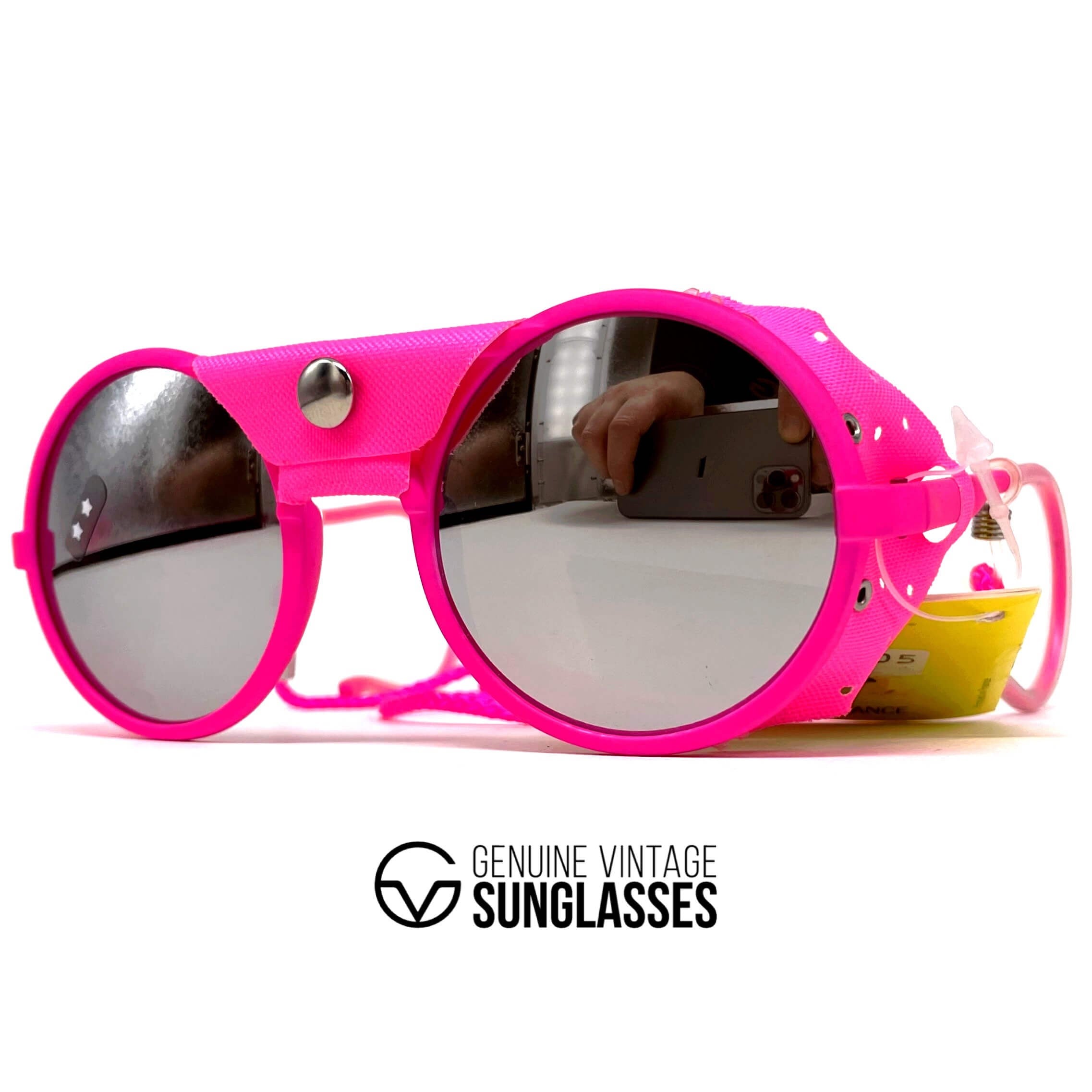 Vintage CEBE 1963 glacier pink fluo mirrored sports sunglasses