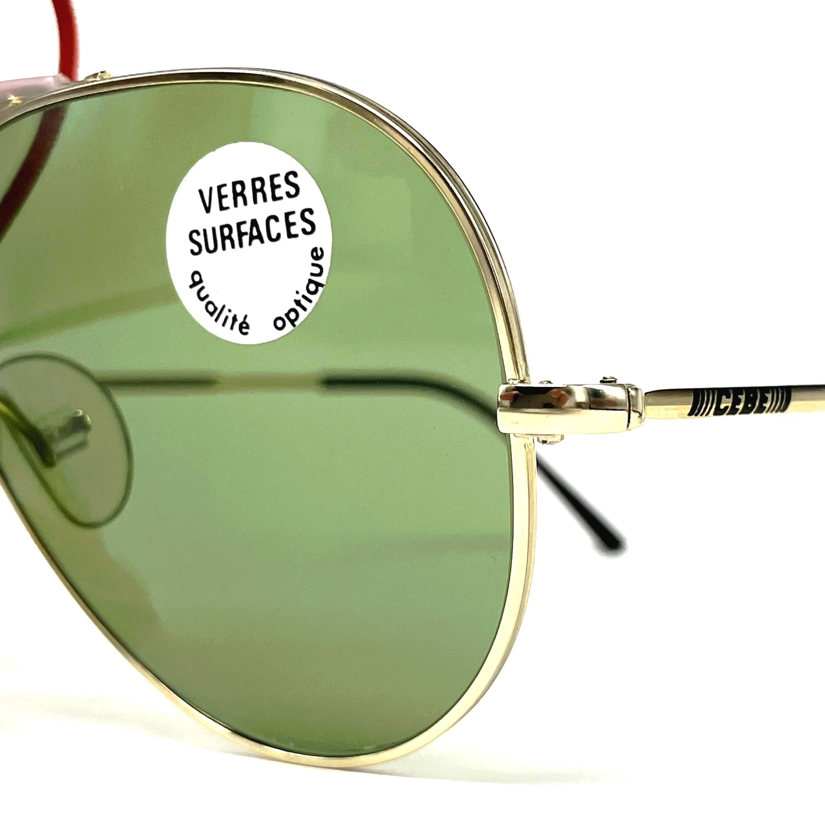 Vintage CEBE 198 Outdoorsman gold aviator mineral sunglasses