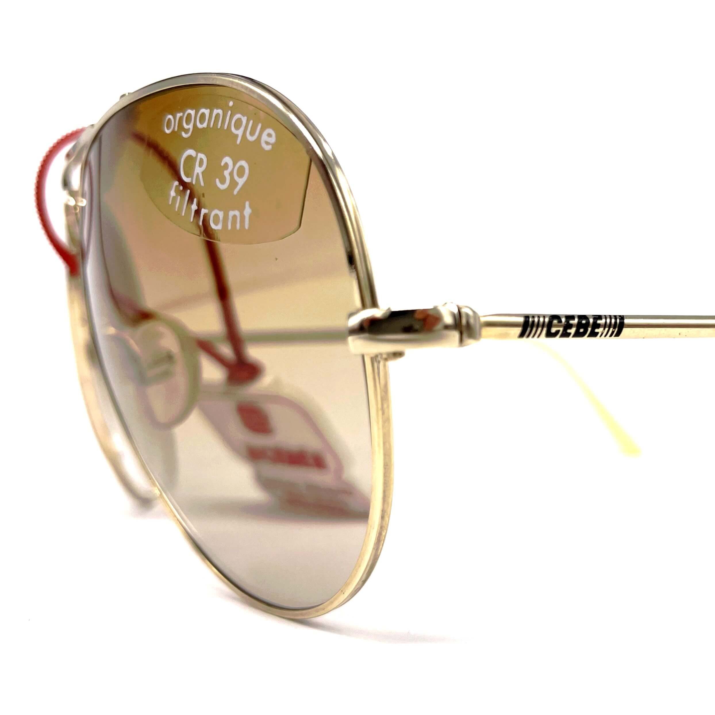 Vintage CEBE 198 Outdoorsman gold metal aviator sunglasses