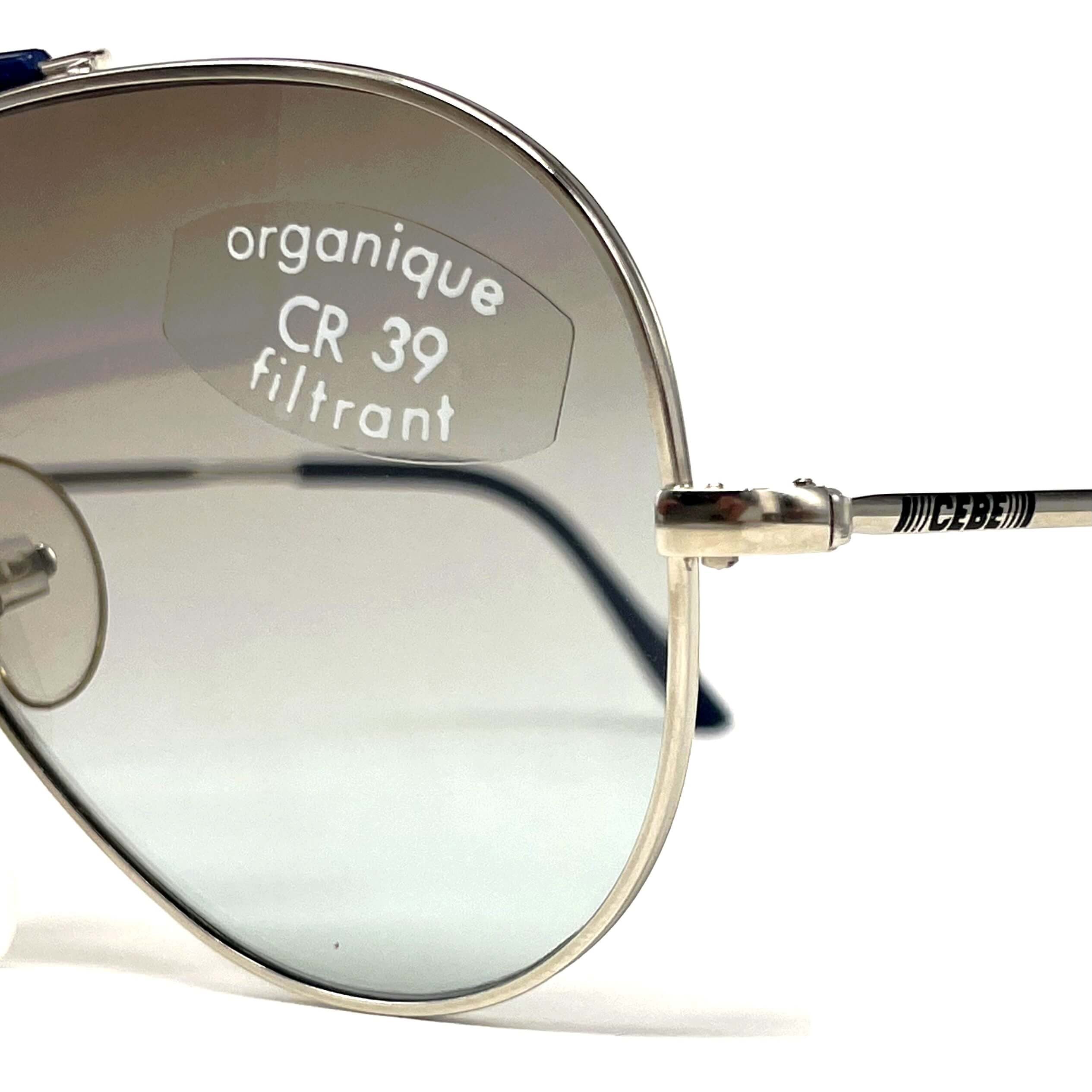 Vintage CEBE 198 Outdoorsman silver metal aviator sunglasses