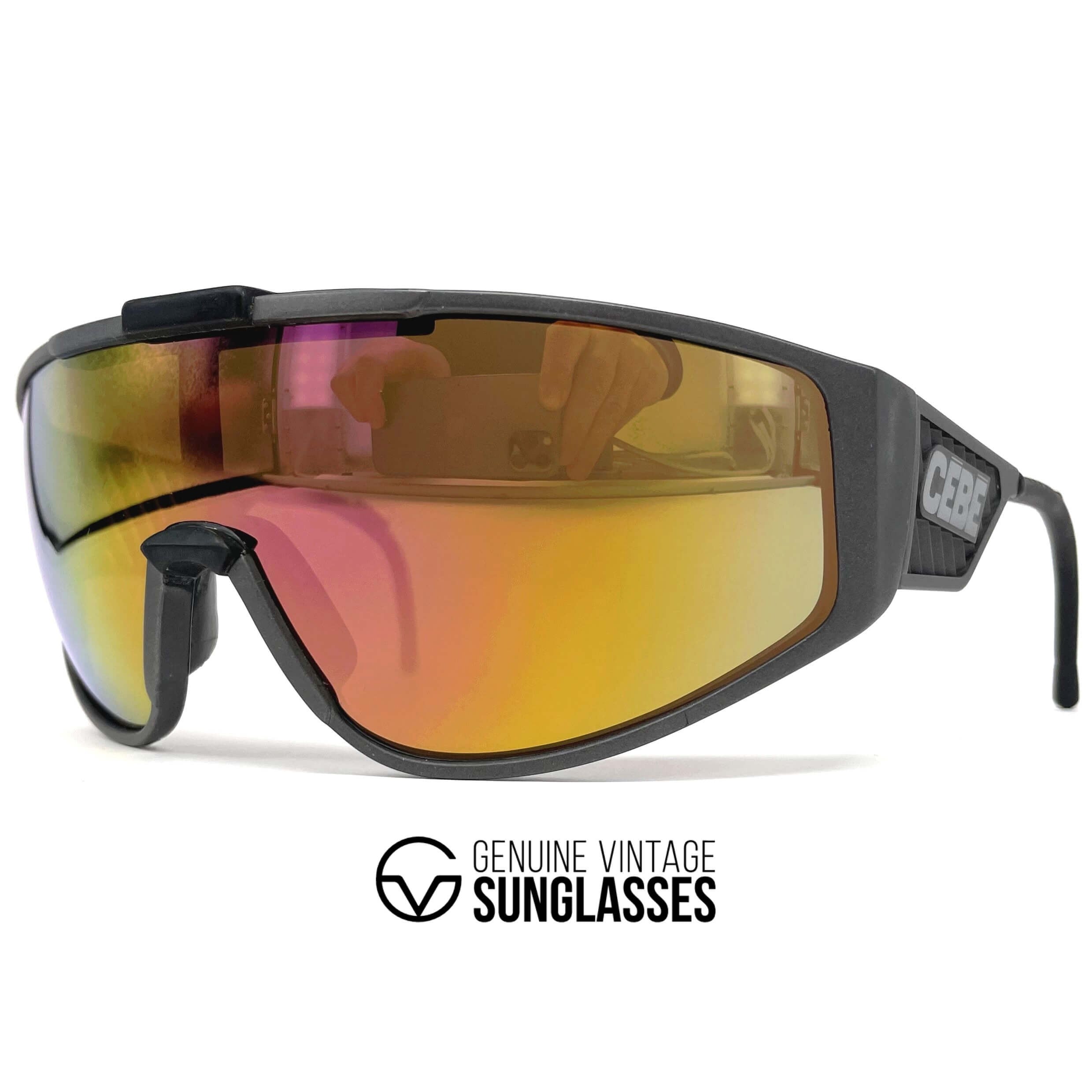 Vintage CEBE 2000 mirrored shield sports sunglasses