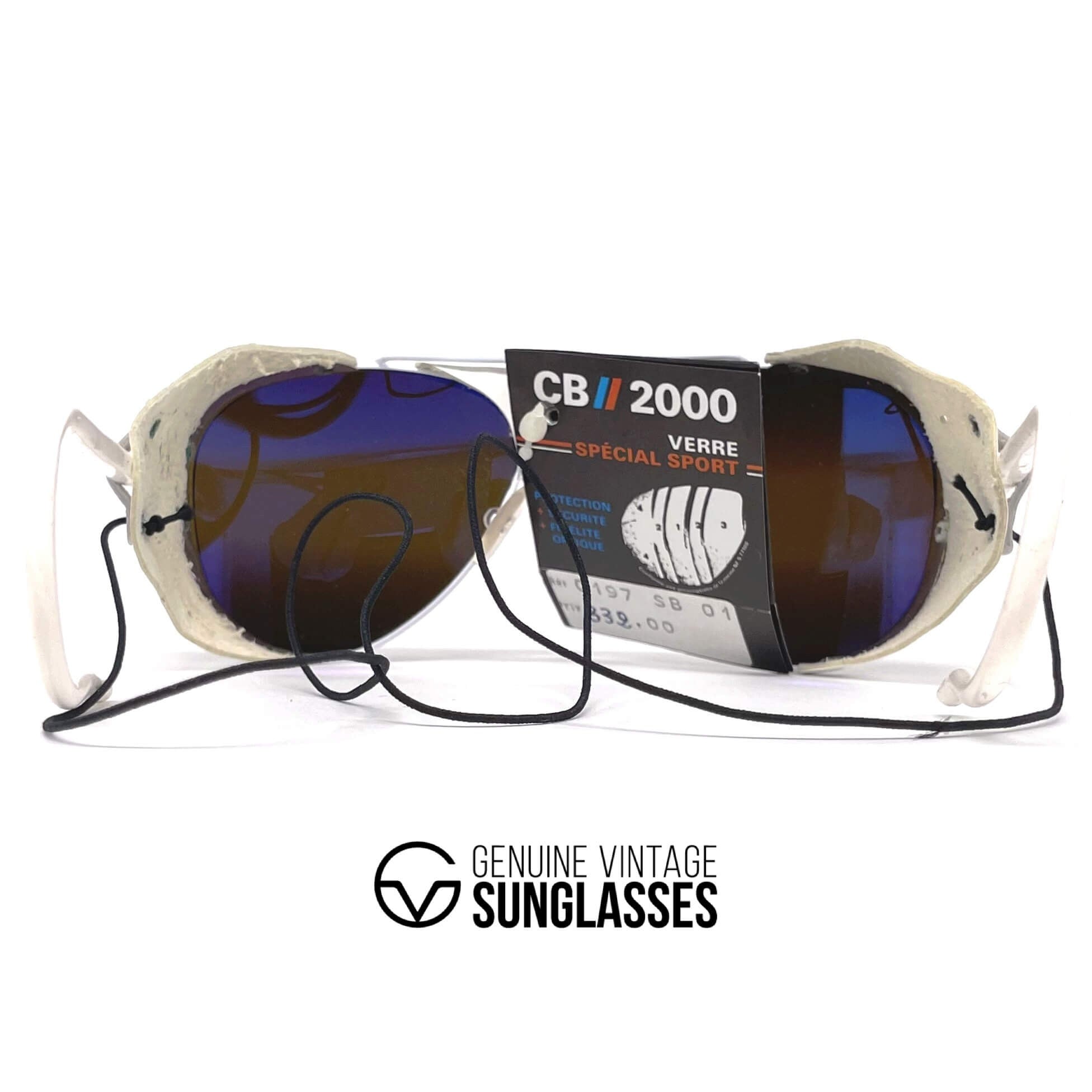 Vintage CEBE 2000 white leather glacier sports sunglasses