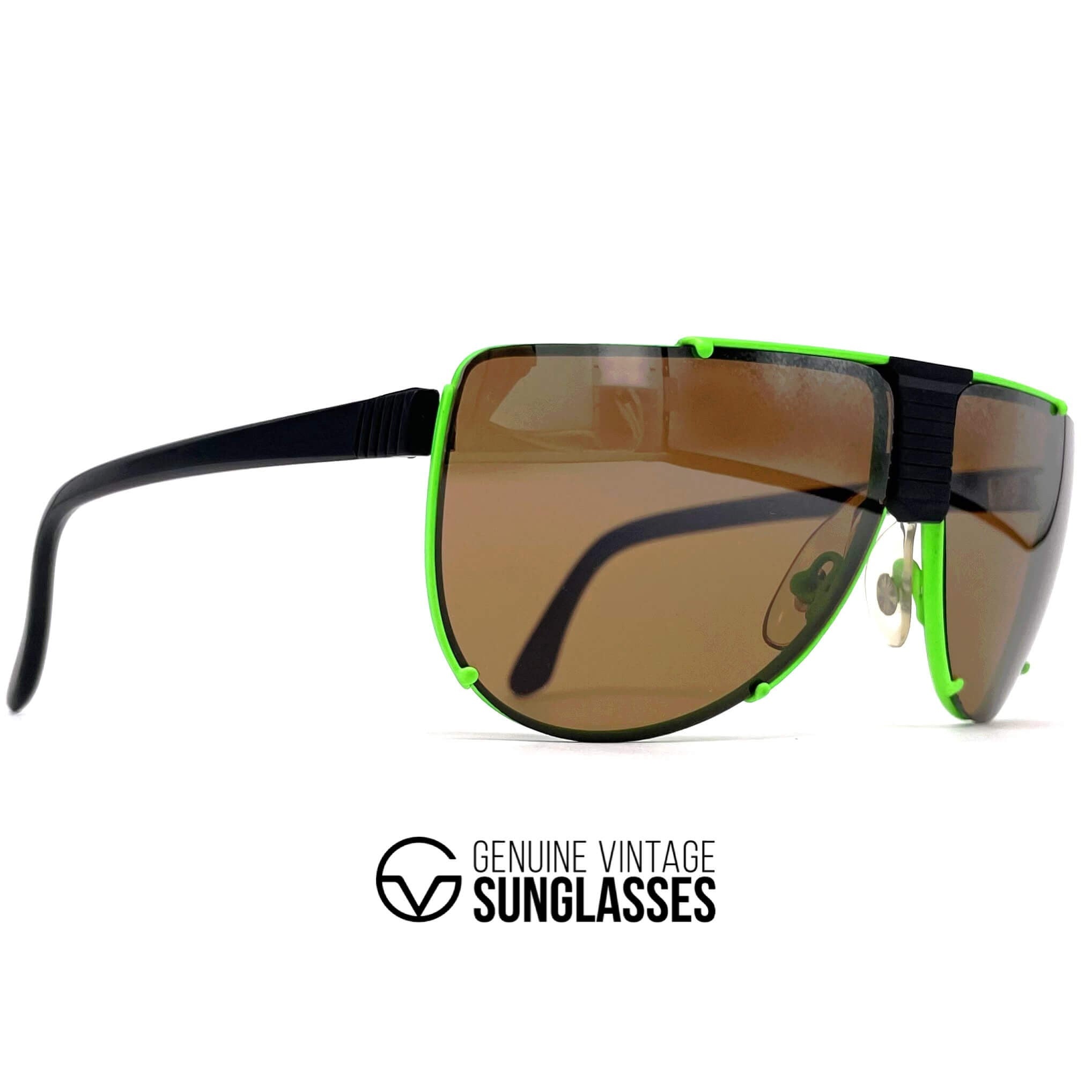 Vintage CEBE 2000 yellow mirrored sports sunglasses