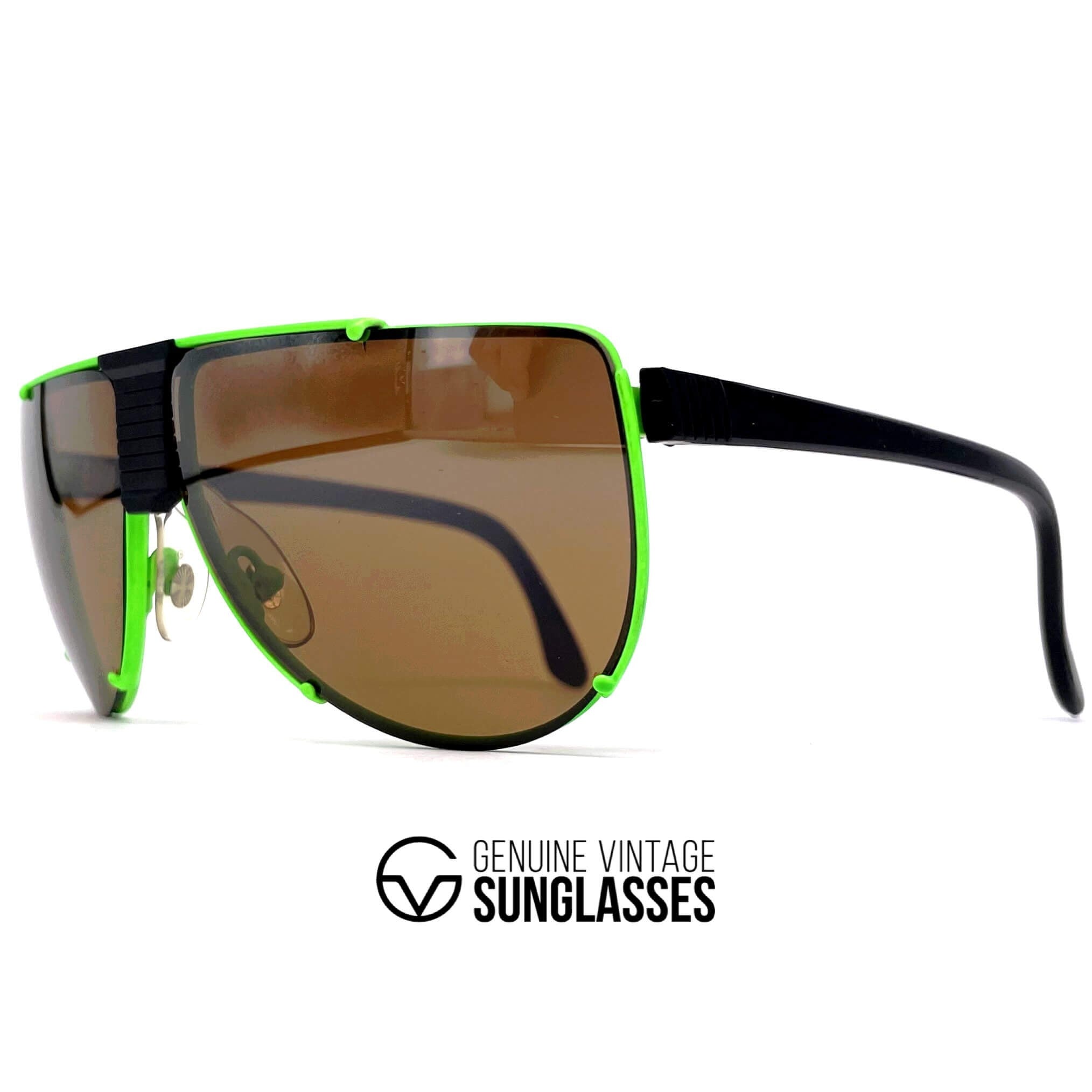 Vintage CEBE 2000 yellow mirrored sports sunglasses