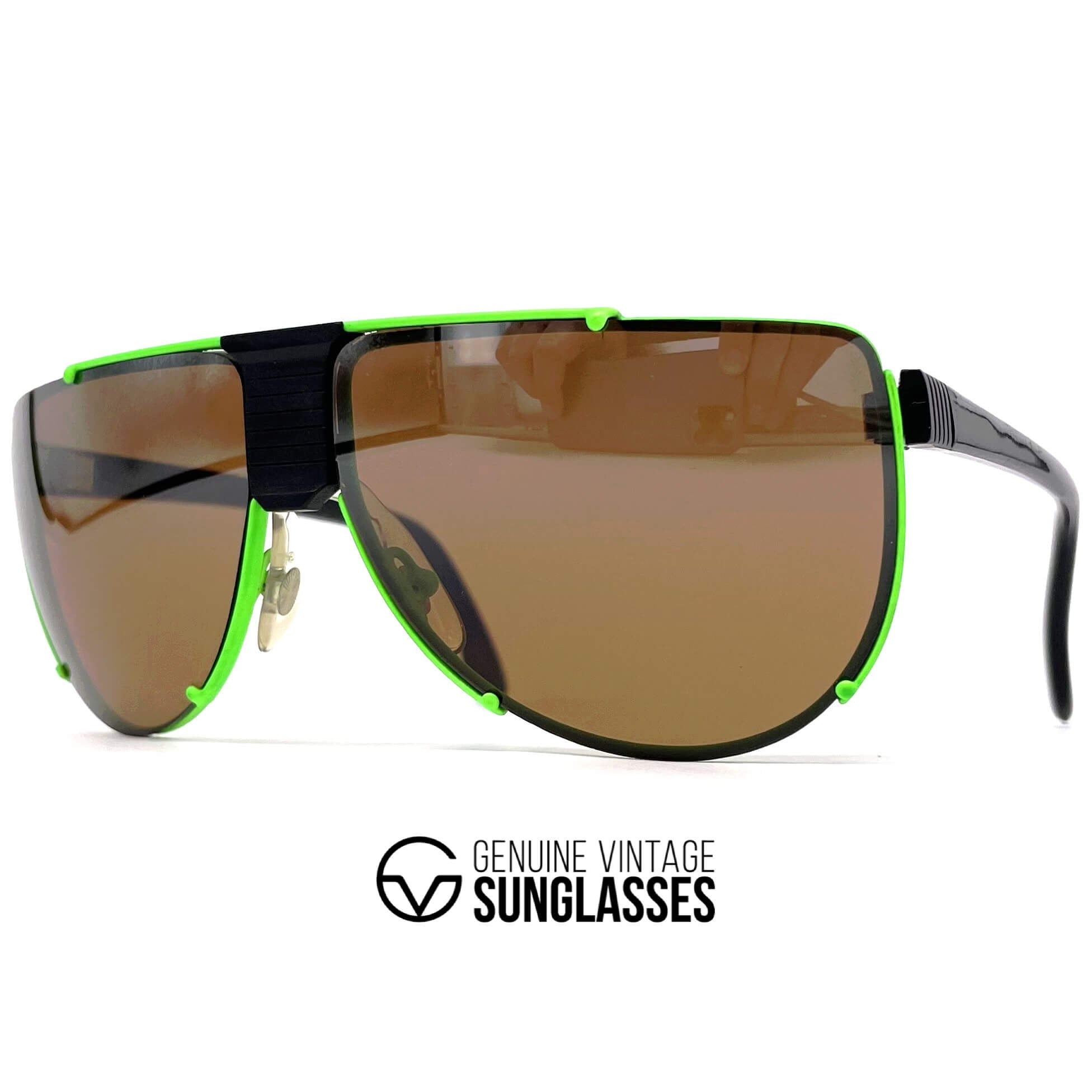Vintage CEBE 2000 yellow mirrored sports sunglasses
