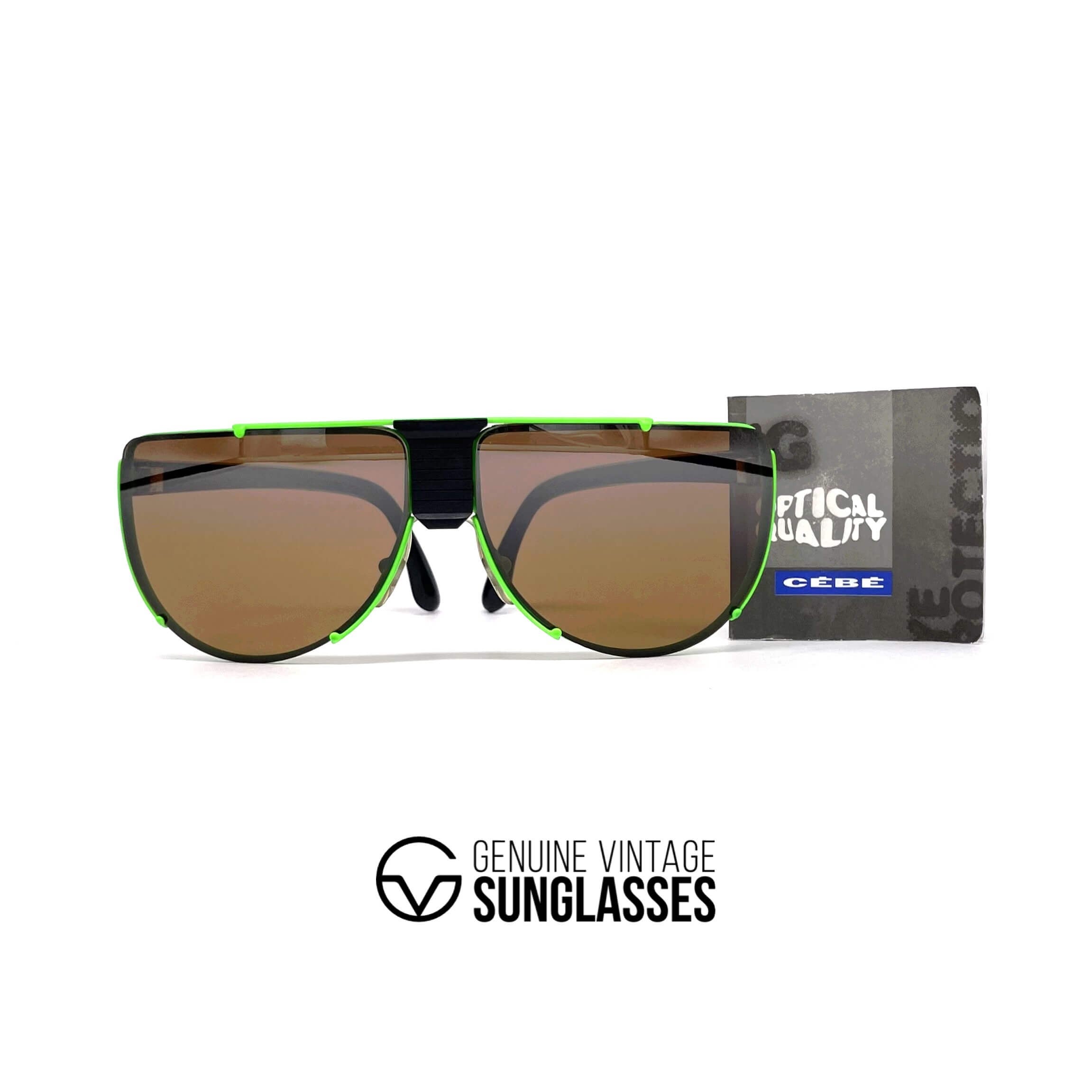 Vintage CEBE 2000 yellow mirrored sports sunglasses