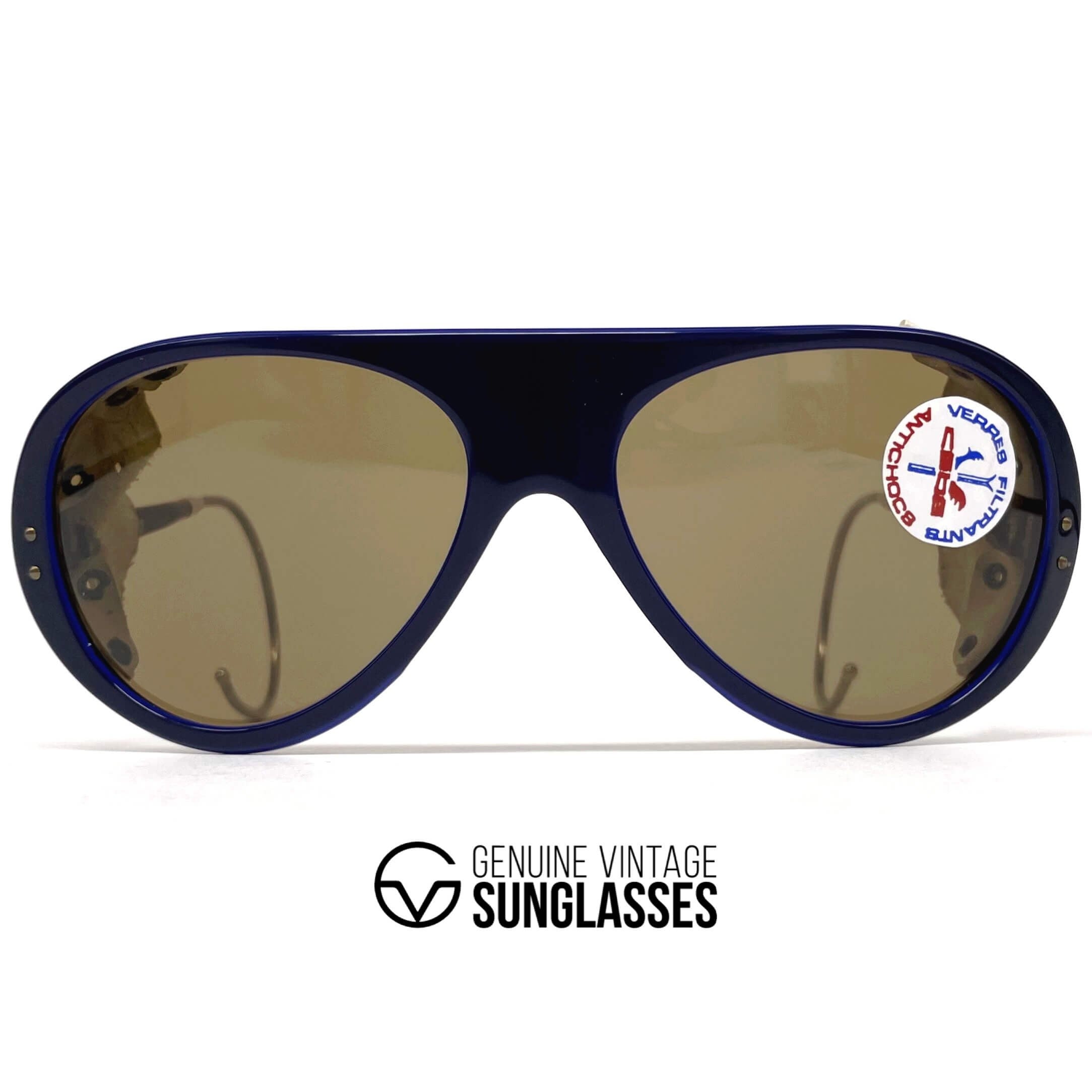 Vintage CEBE 201 Rally Coq leather glacier sports sunglasses