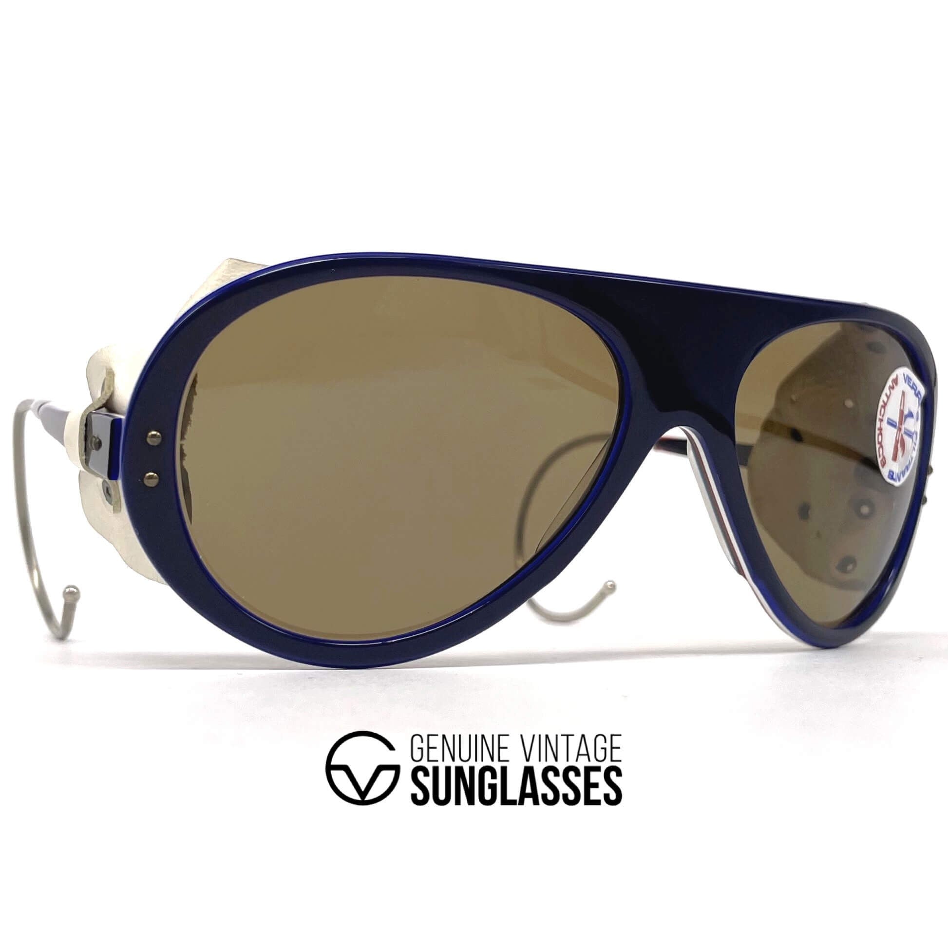 Vintage CEBE 201 Rally Coq leather glacier sports sunglasses