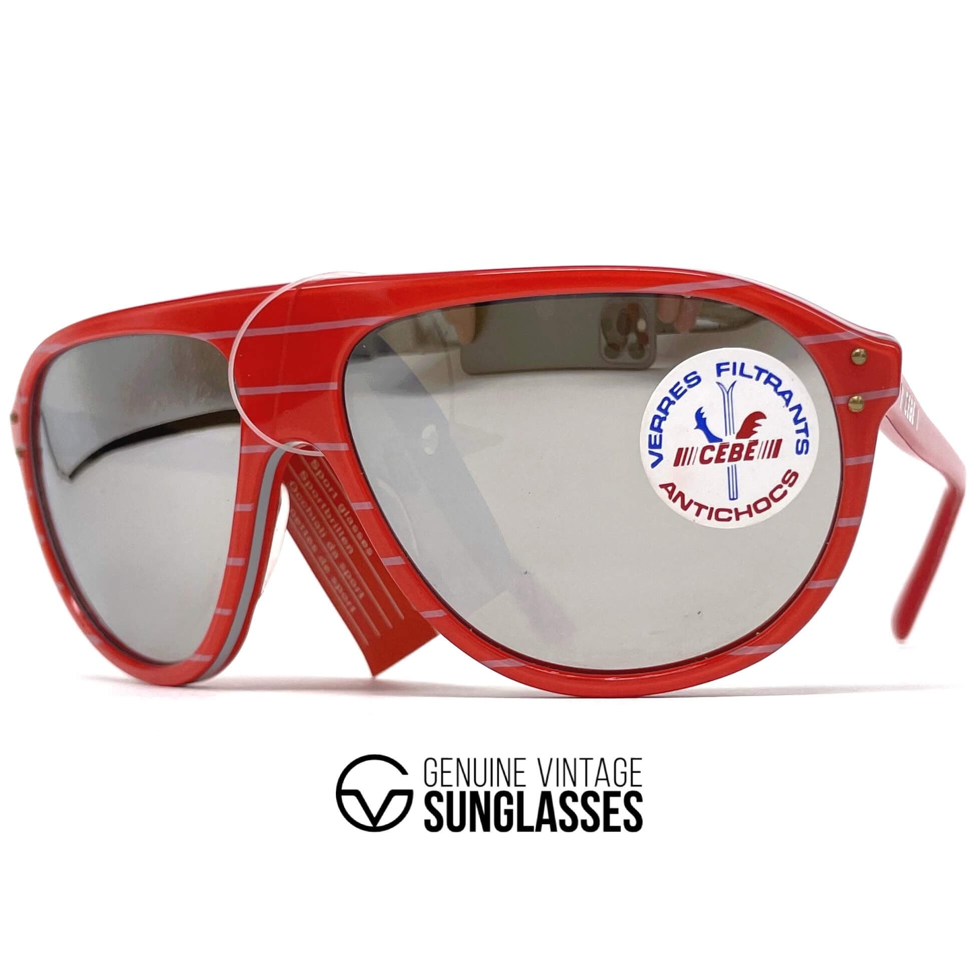 Vintage CEBE 203 red mineral sports sunglasses