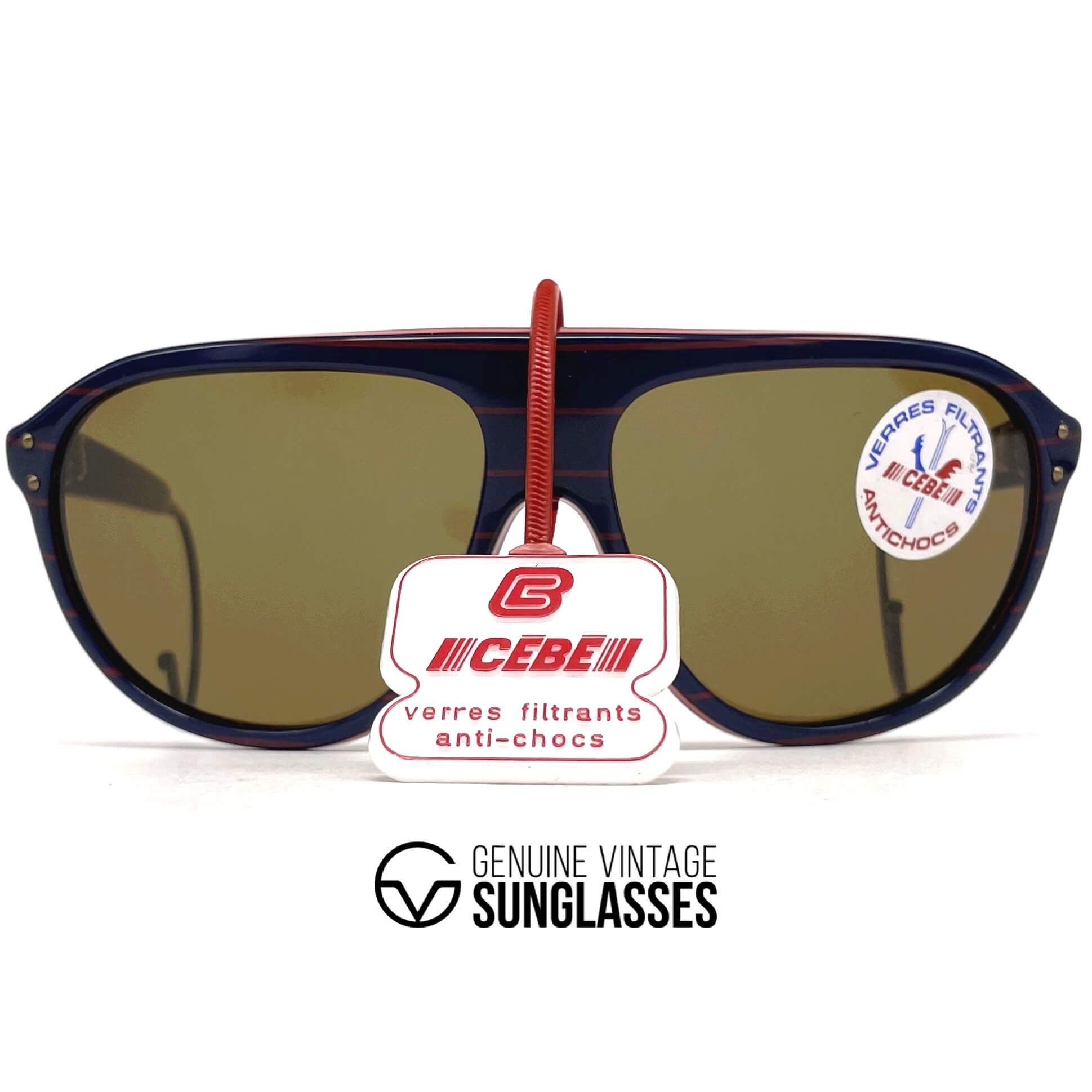 Vintage CEBE 203 Sport blue red mineral sunglasses