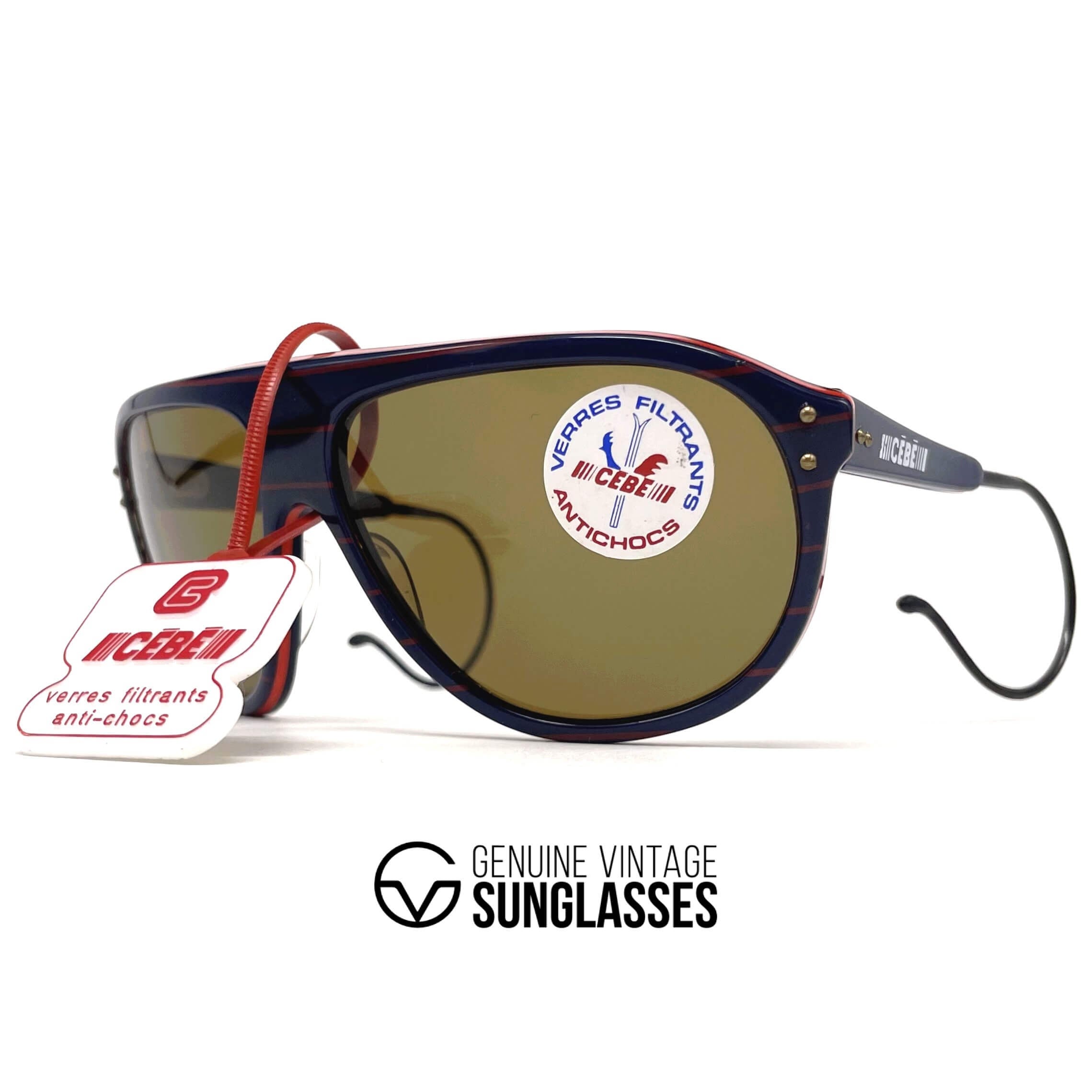 Vintage CEBE 203 Sport blue red mineral sunglasses