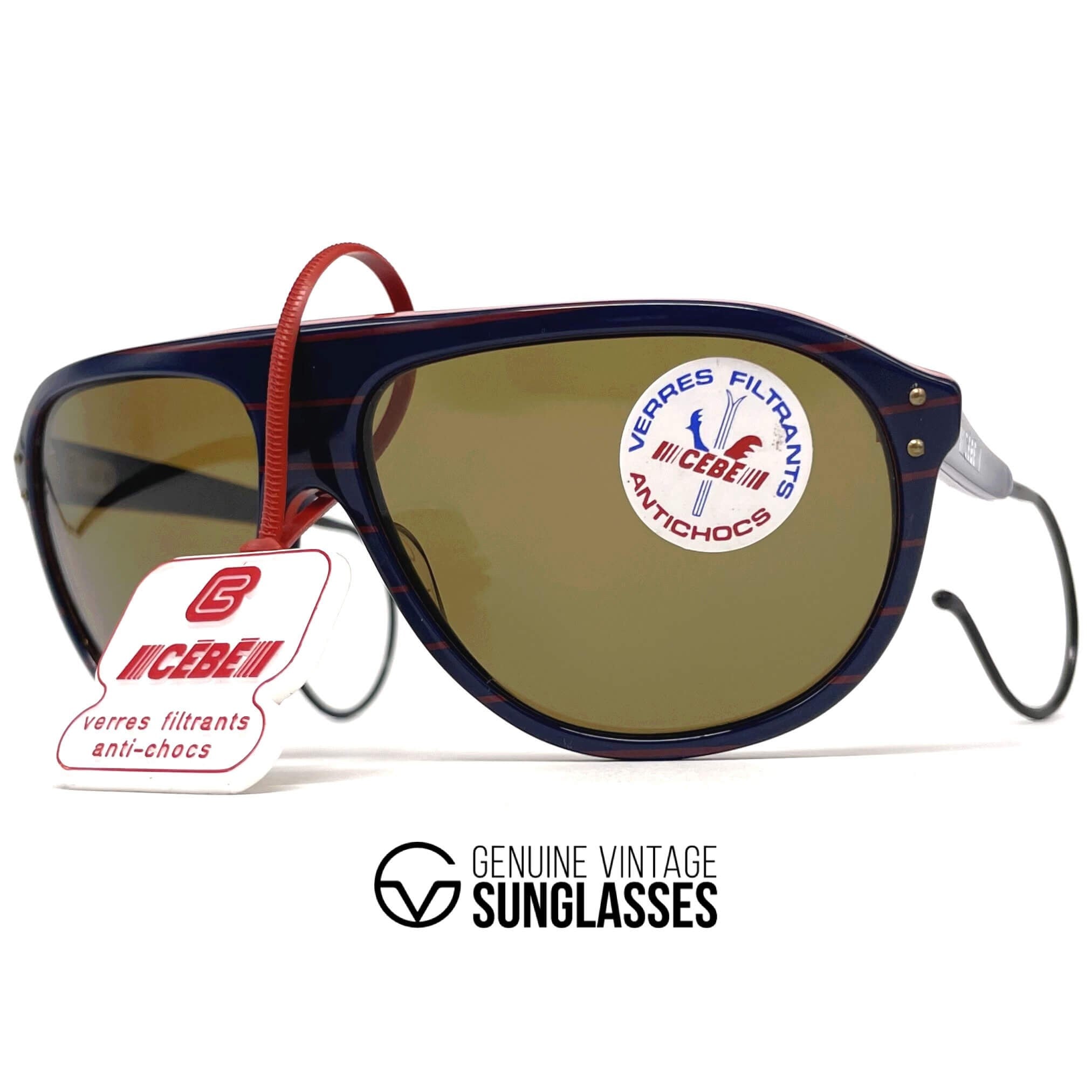 Vintage CEBE 203 Sport blue red mineral sunglasses