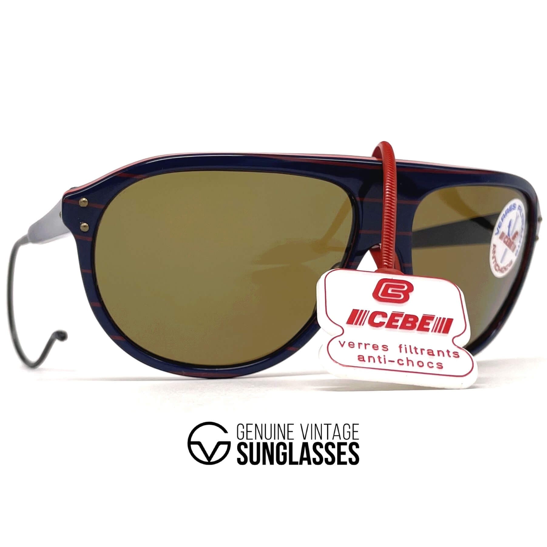 Vintage CEBE 203 Sport blue red mineral sunglasses