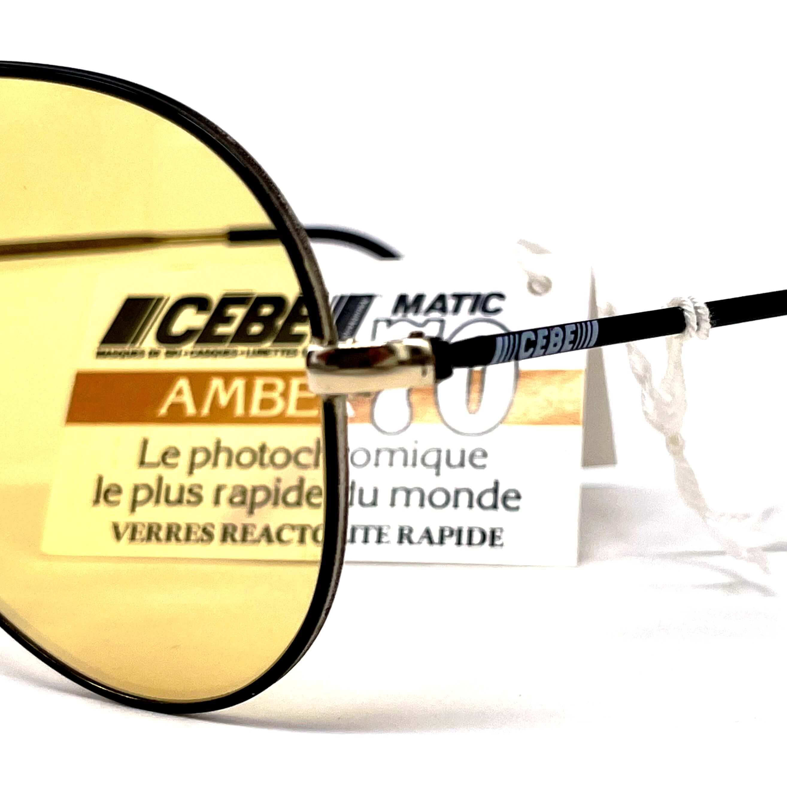 Vintage CEBE 205 Ambermatic photochromic mineral aviator sunglasses
