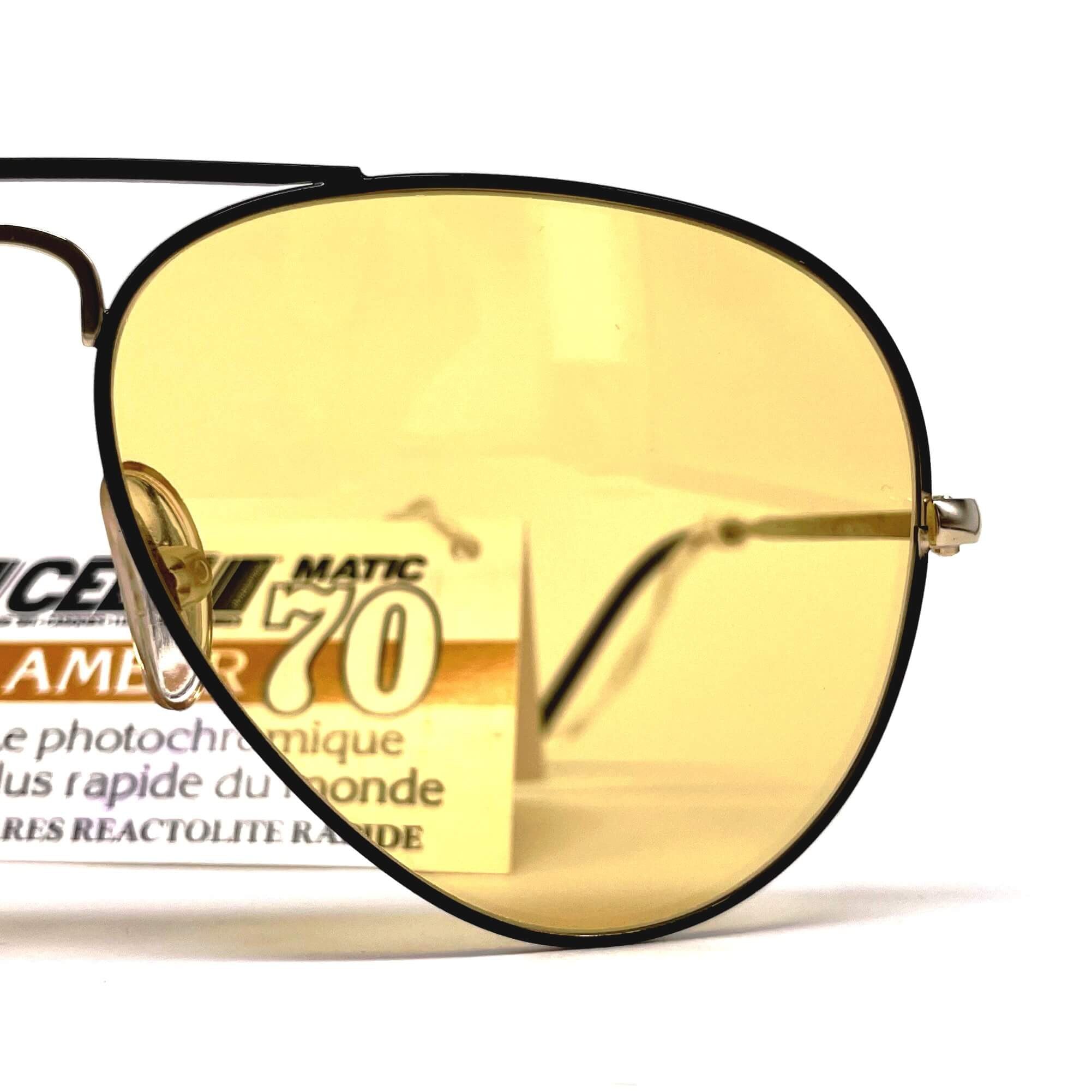 Vintage CEBE 205 Ambermatic photochromic mineral aviator sunglasses