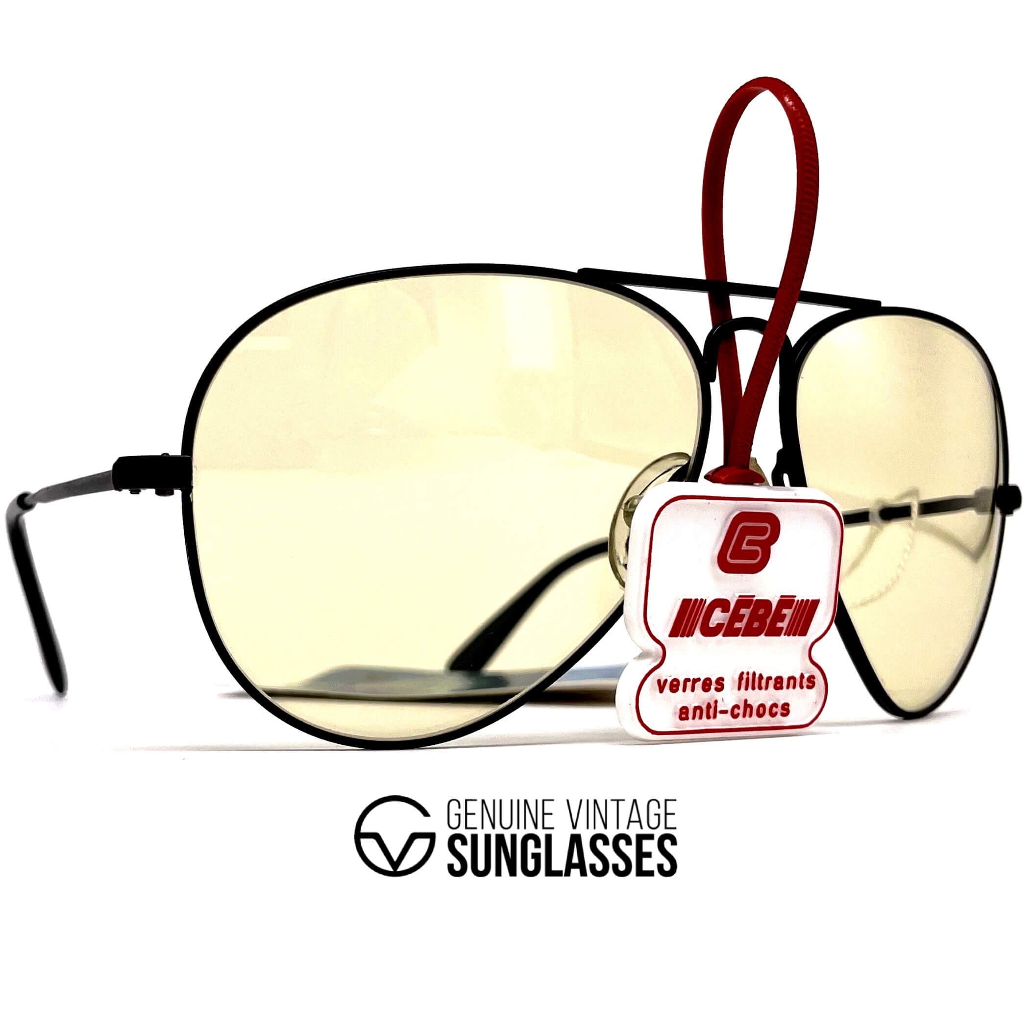 Vintage CEBE 205 Metal black photochromic mineral aviator sunglasses
