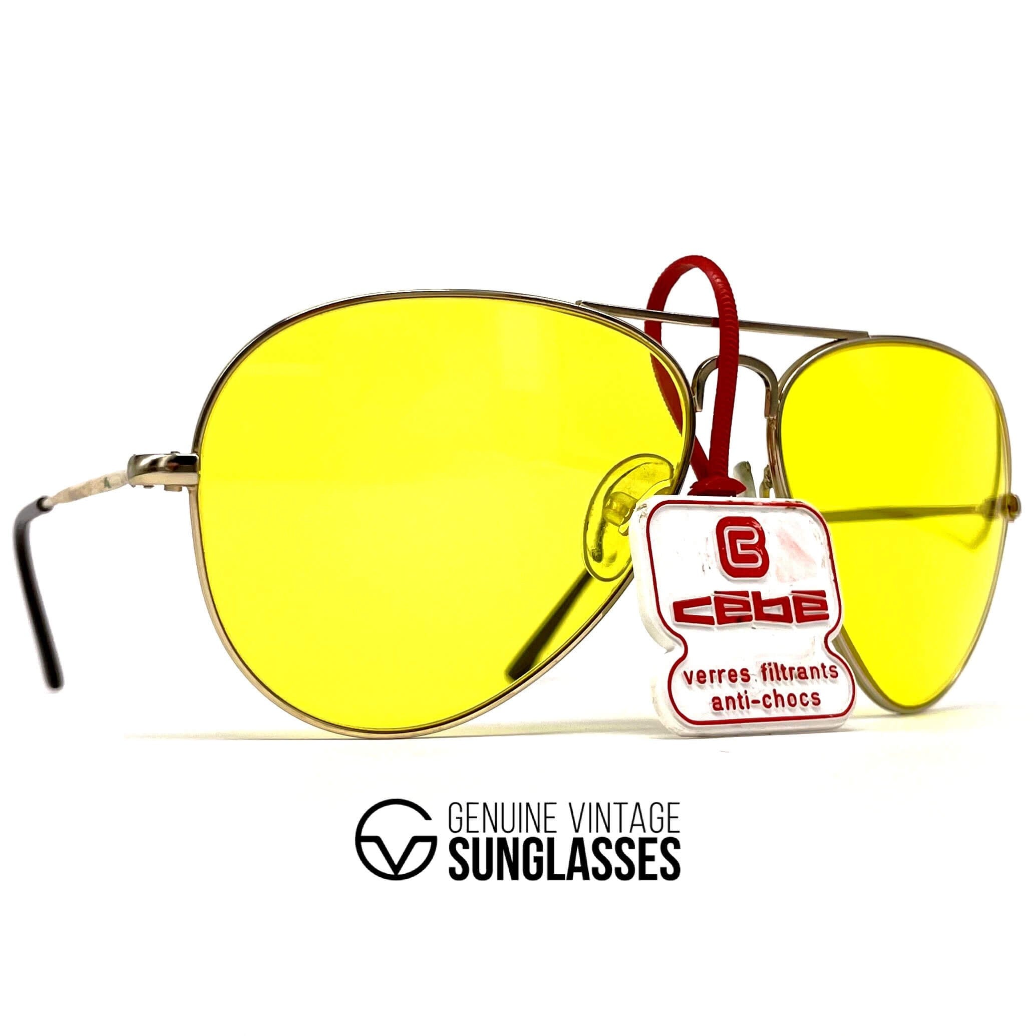 Vintage CEBE 205 Metal gold kalichrome mineral sunglasses