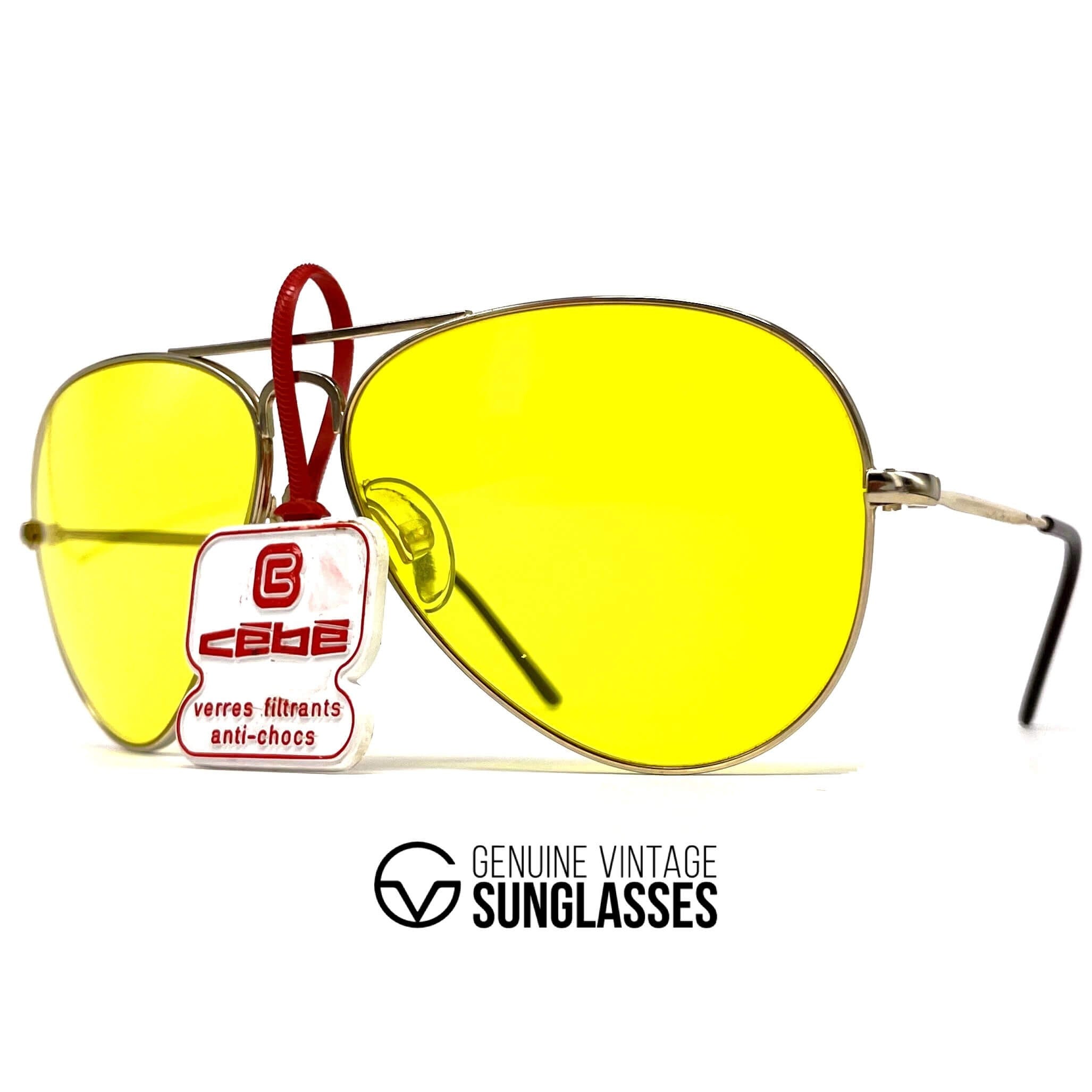 Vintage CEBE 205 Metal gold kalichrome mineral sunglasses
