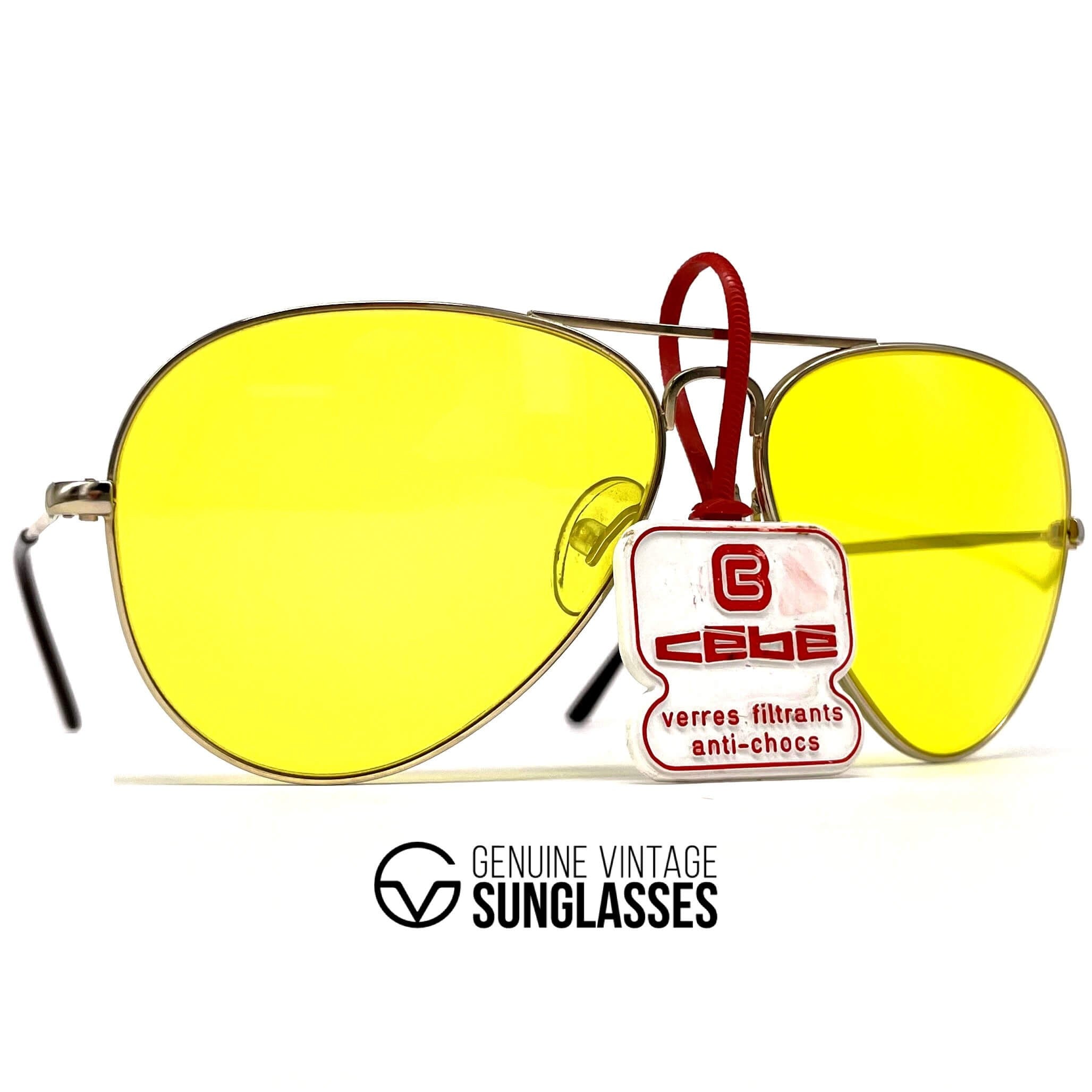 Vintage CEBE 205 Metal gold kalichrome mineral sunglasses