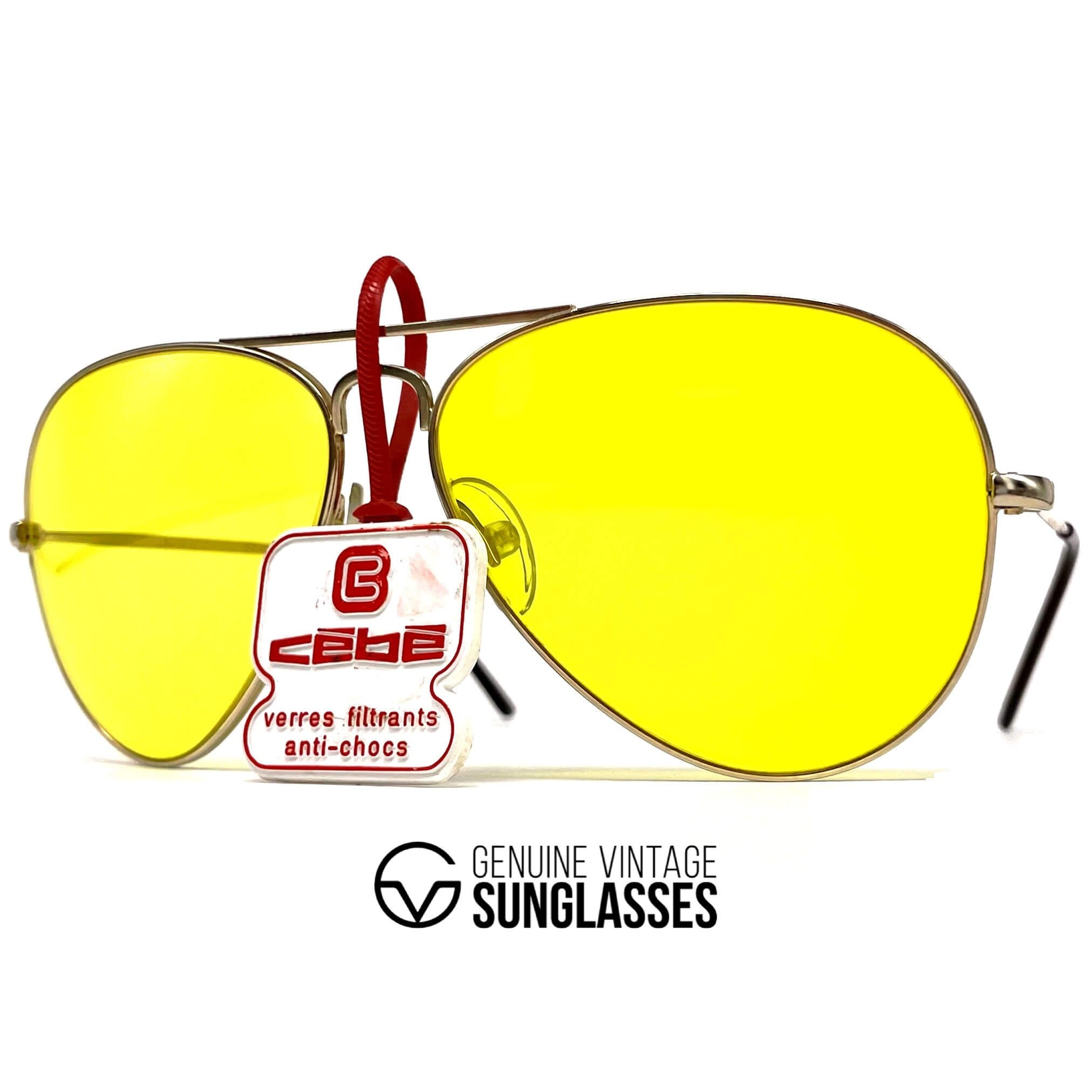 Vintage CEBE 205 Metal gold kalichrome mineral sunglasses