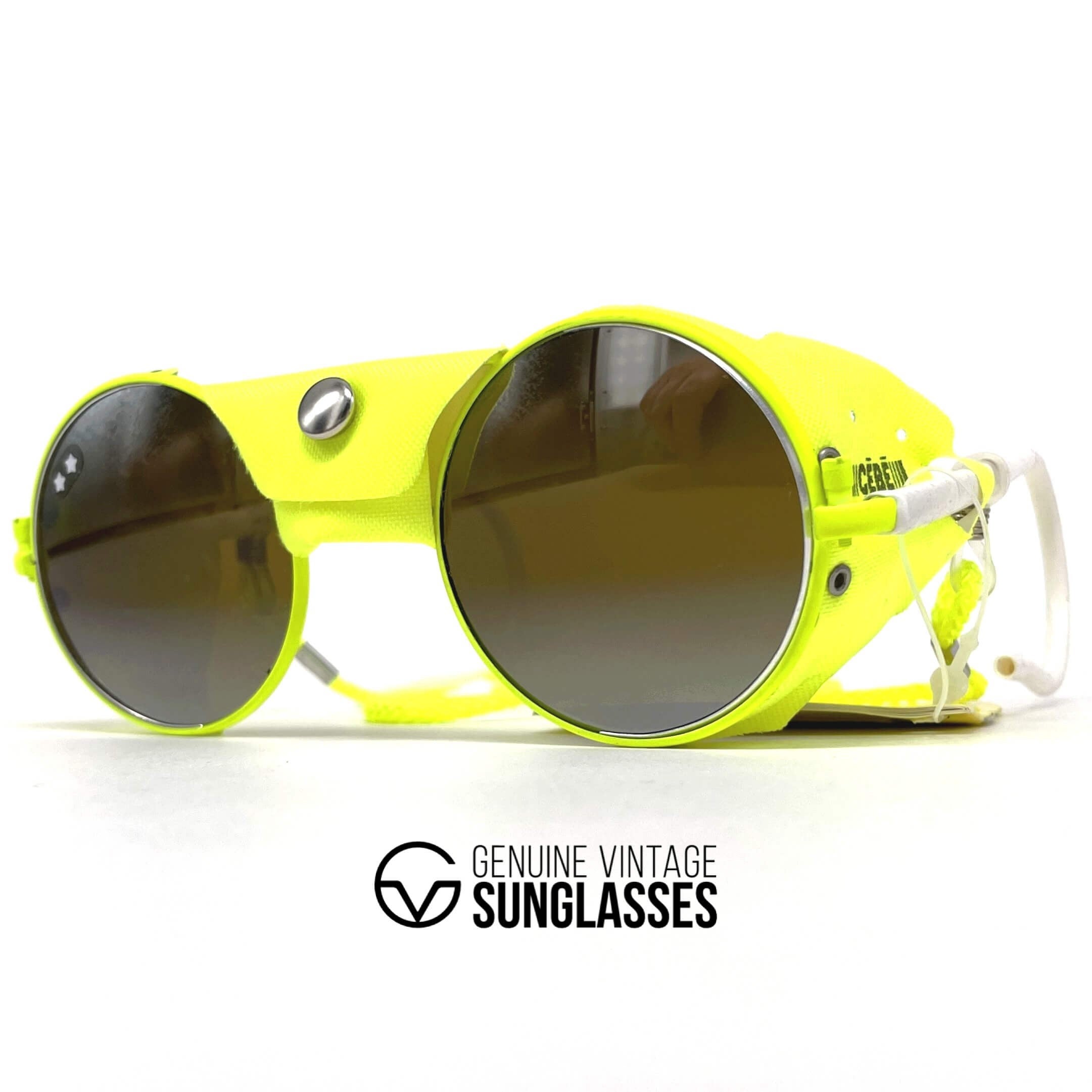 Vintage CEBE 246 yellow mirrored glacier sports sunglasses