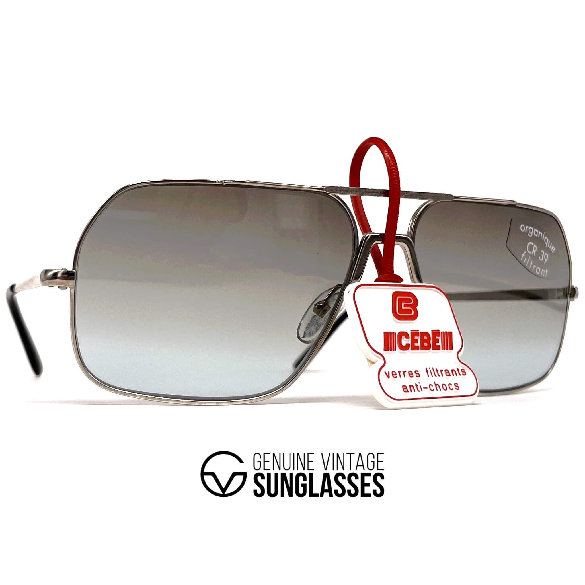 Vintage CEBE 270 silver aviator designer sunglasses