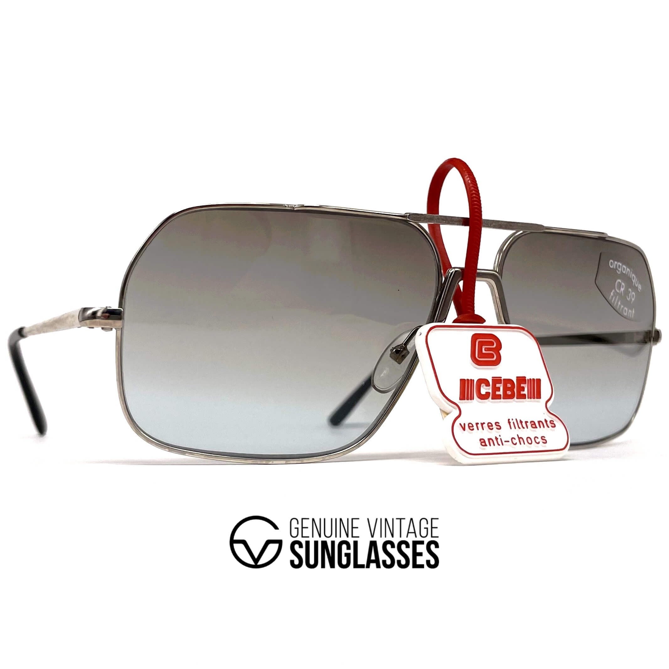 Vintage CEBE 270 silver aviator designer sunglasses