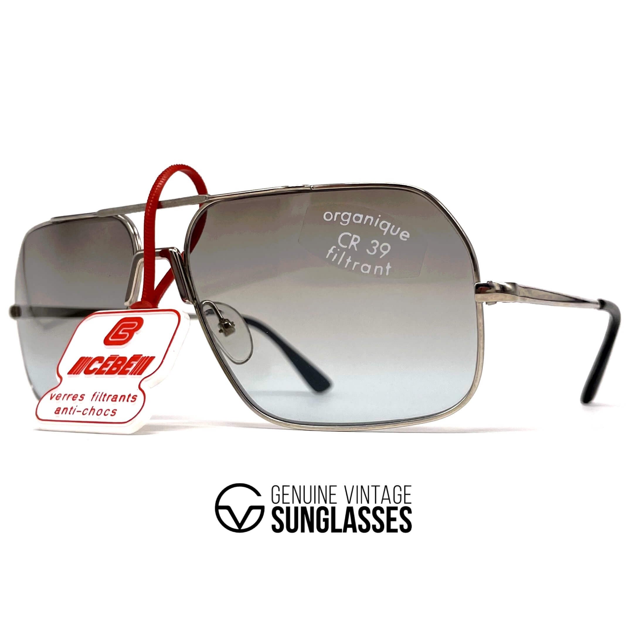 Vintage CEBE 270 silver aviator designer sunglasses