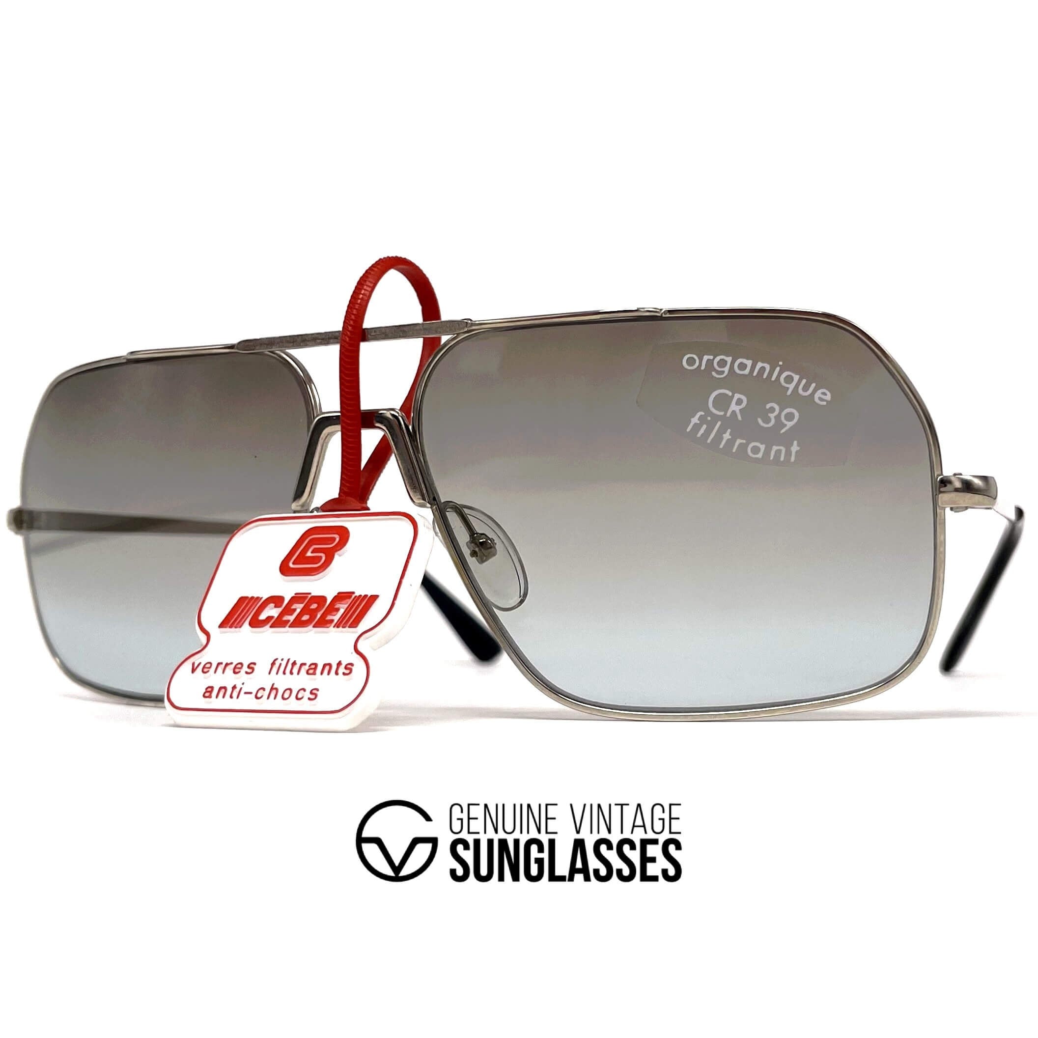 Vintage CEBE 270 silver aviator designer sunglasses