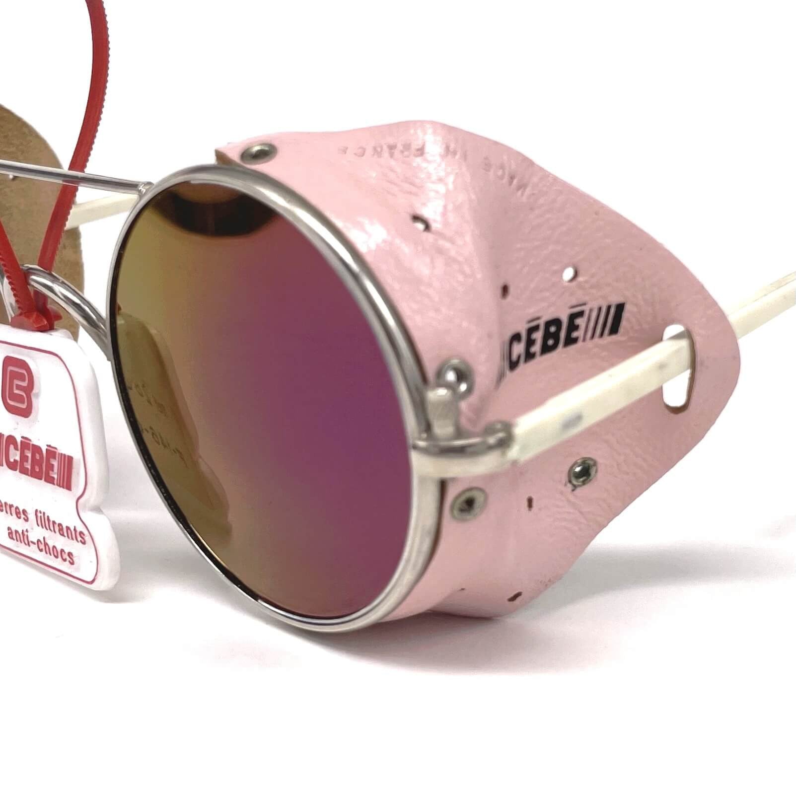 Vintage CEBE 286 pink leather glacier mirrored sunglasses