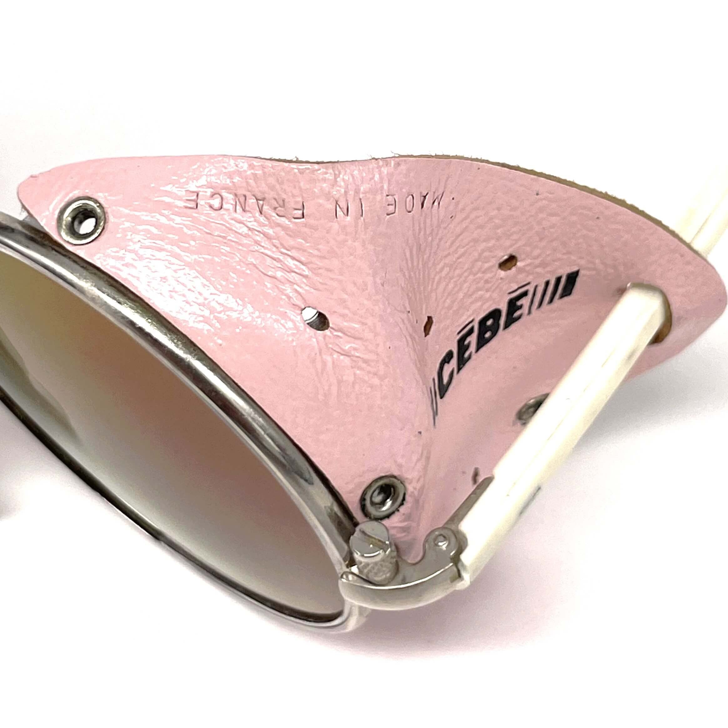 Vintage CEBE 286 pink leather glacier mirrored sunglasses