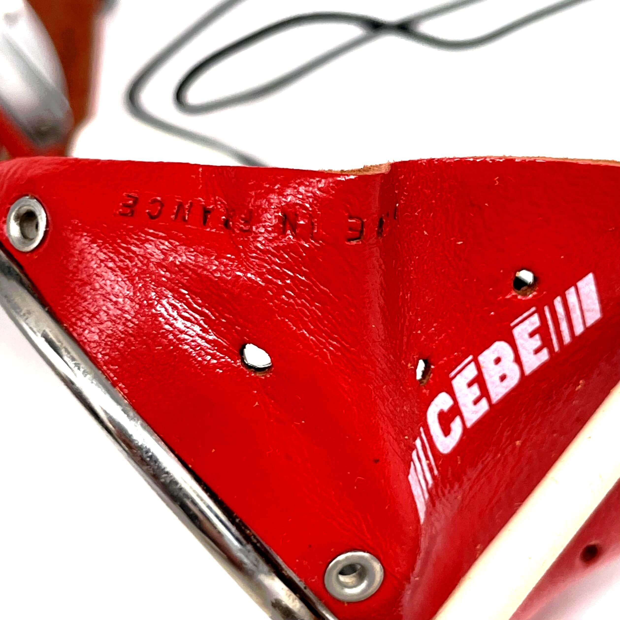 Vintage CEBE 286 red leather glacier metal sunglasses